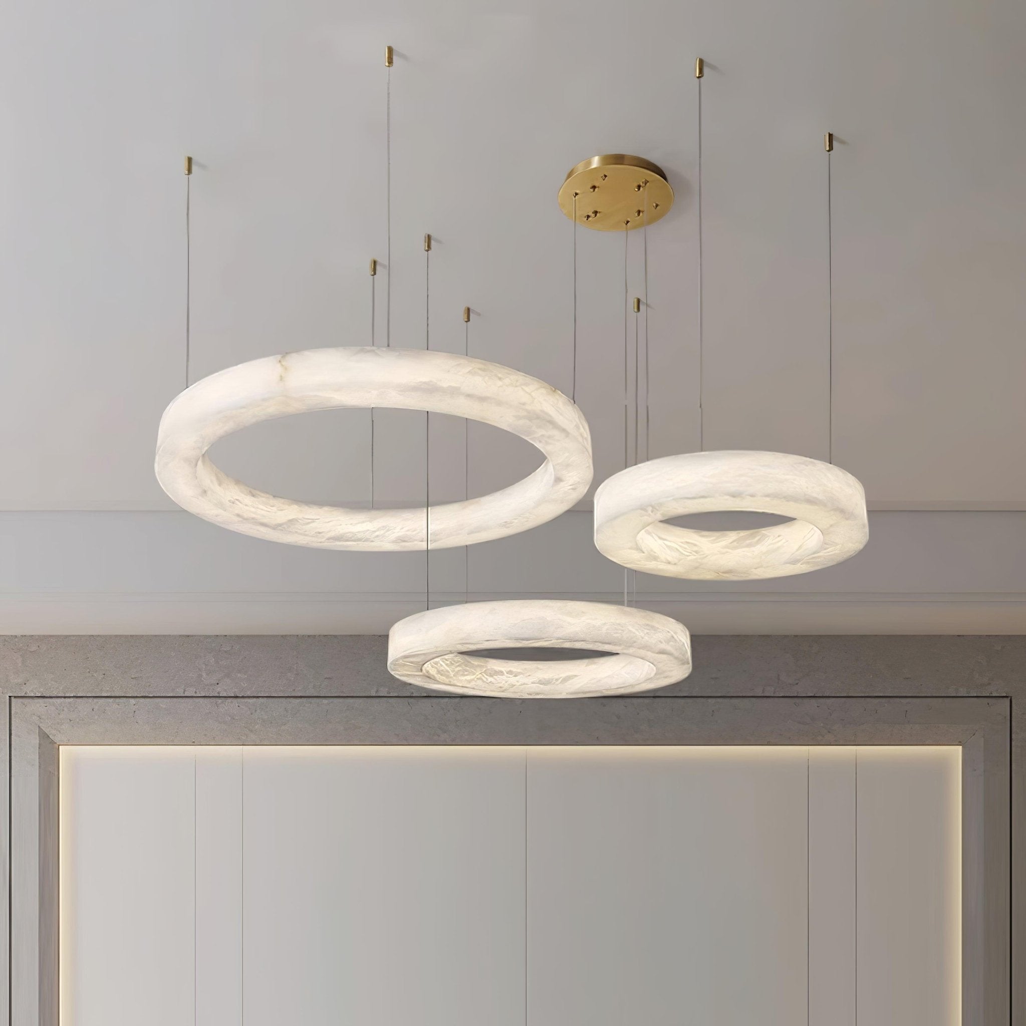 Olloros Alabaster Multi-Ring Pendant Light - Letslighting