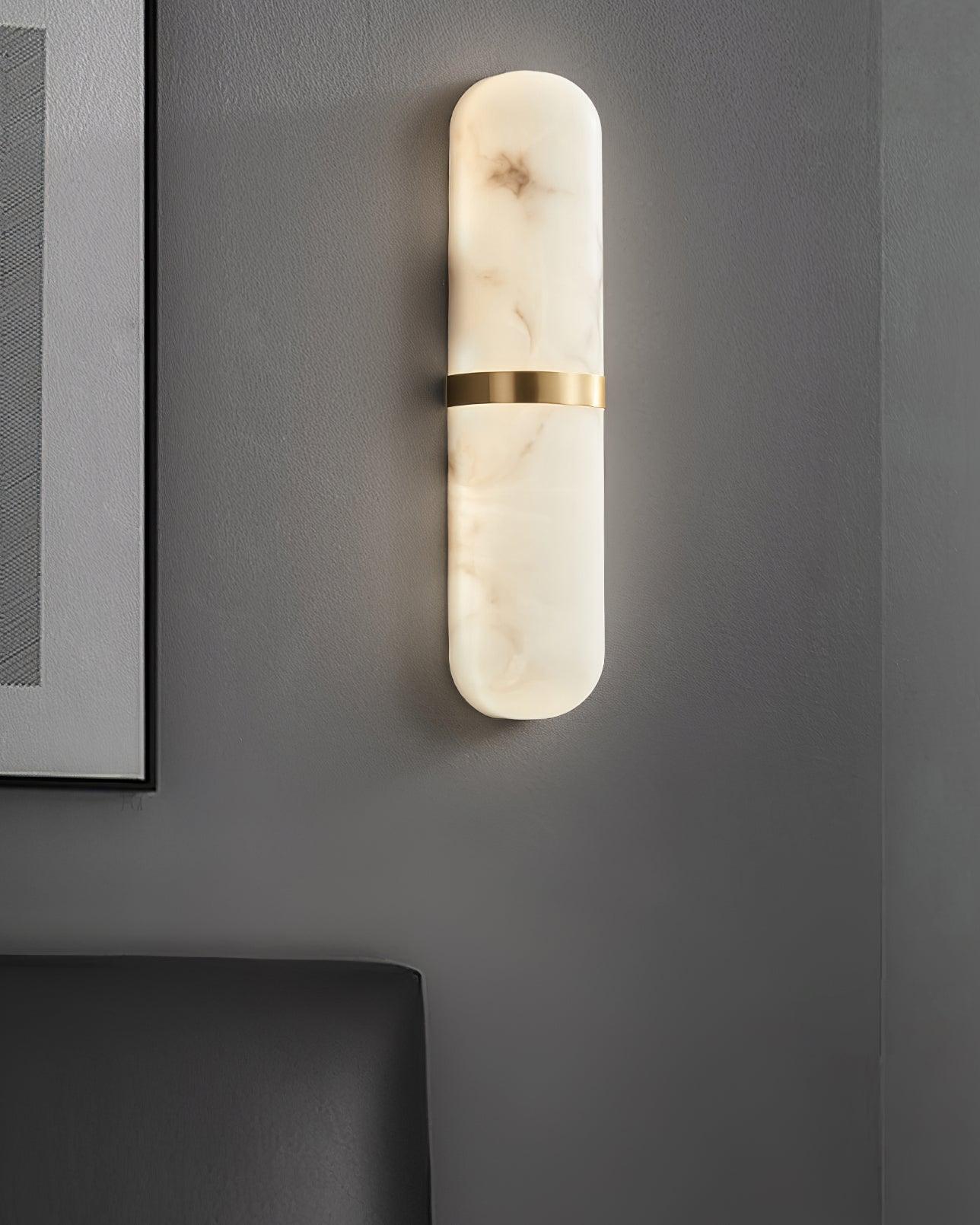 Wall Lamp Alabaster Capsule Brass Band - Letslighting