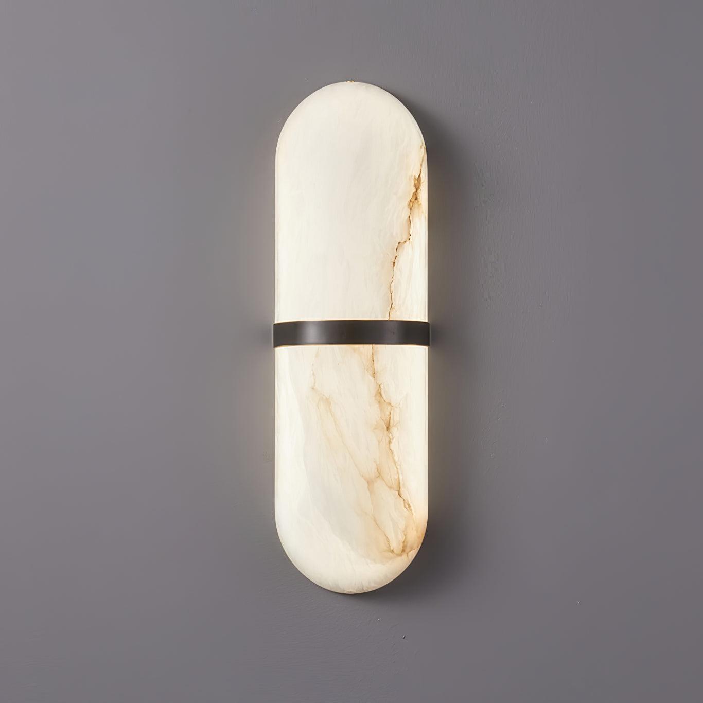 Wall Lamp Alabaster Capsule Brass Band - Letslighting