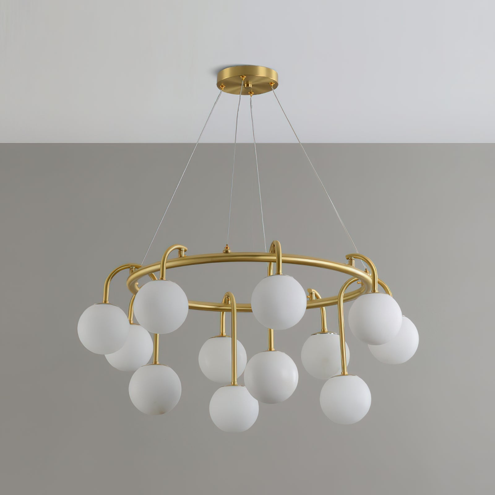 Zotalara Premium Elegance Brass Alabaster Chandelier - Lamp Copper