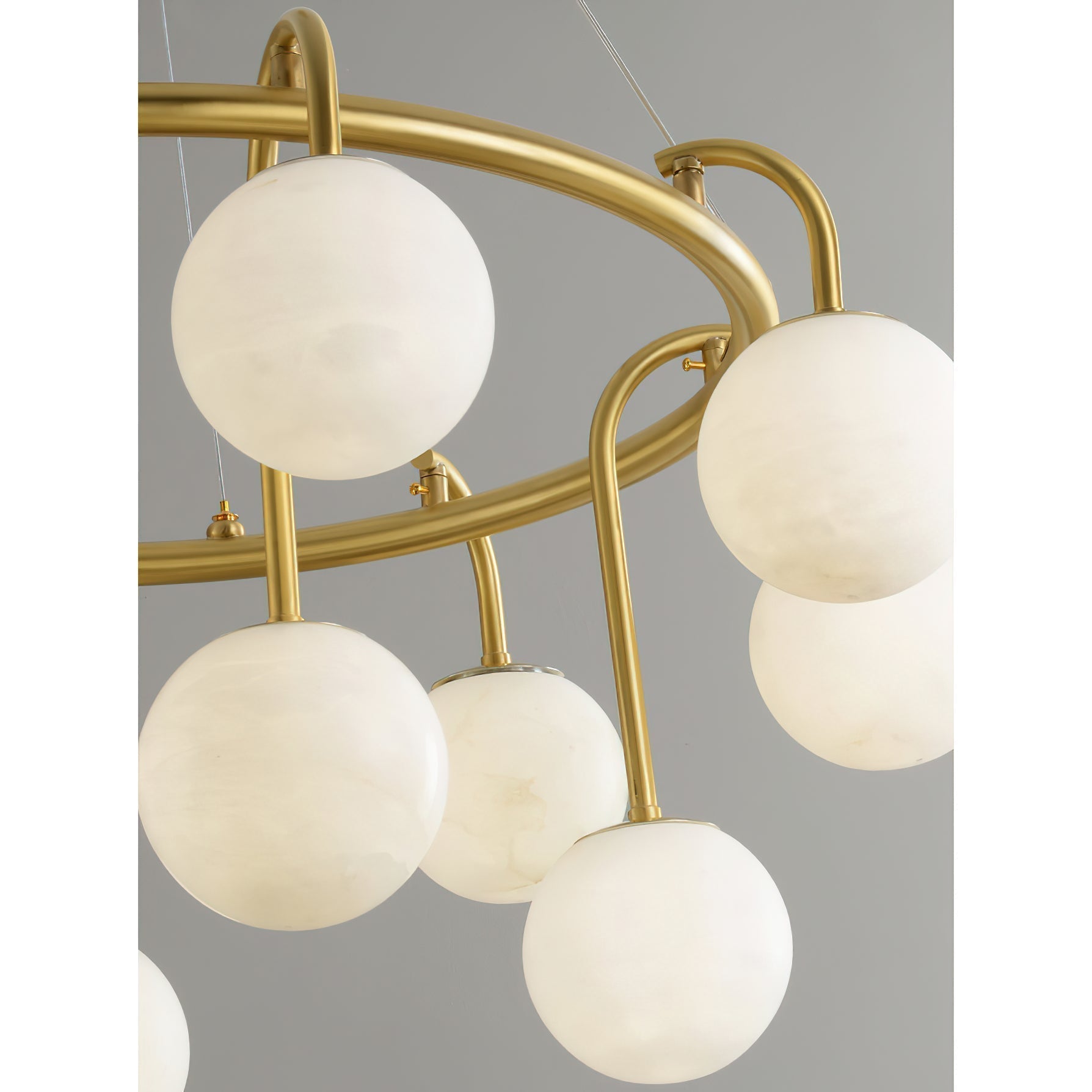 Zotalara Premium Elegance Brass Alabaster Chandelier - Lamp Copper
