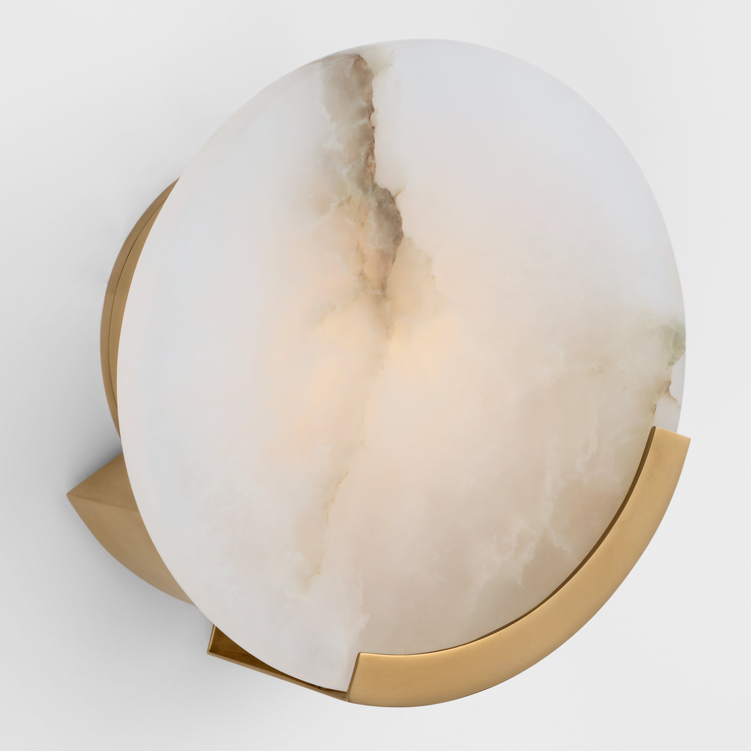 Avsolisra Modern Minimalist Round Alabaster Wall Lamp - Lamp Copper