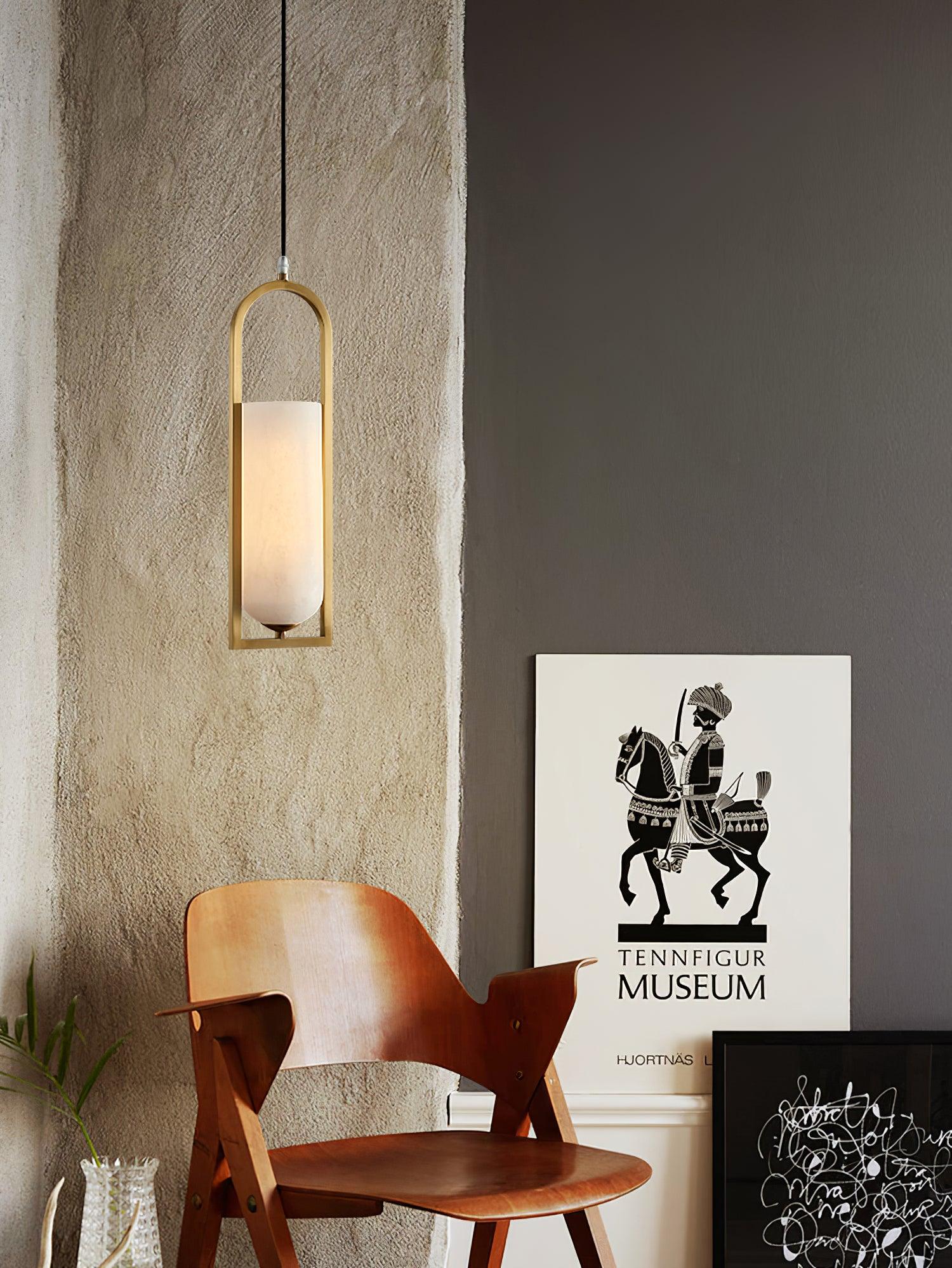 Aethyn Arch Alabaster Pendant Light - Letslighting