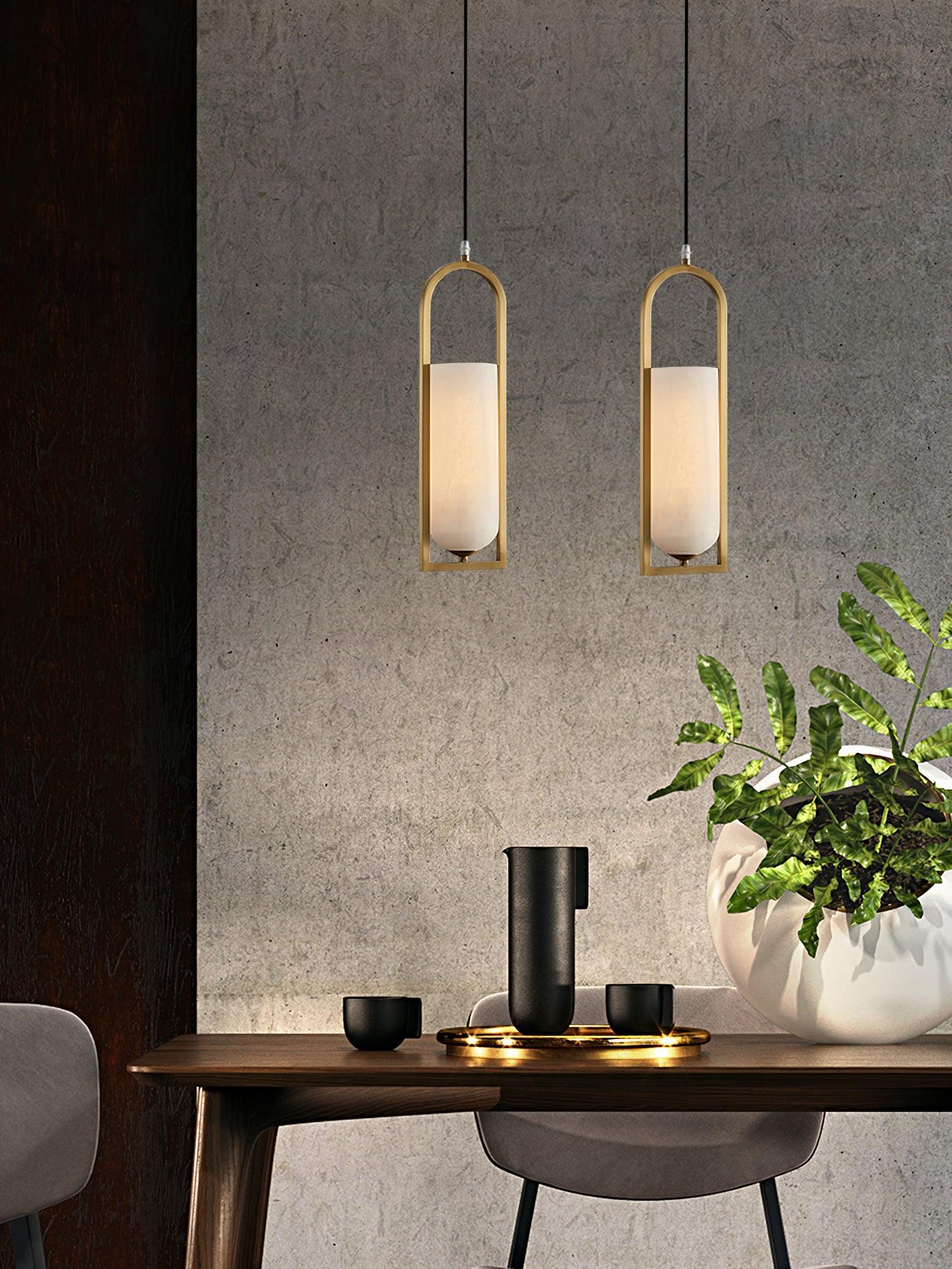 Aethyn Arch Alabaster Pendant Light - Letslighting