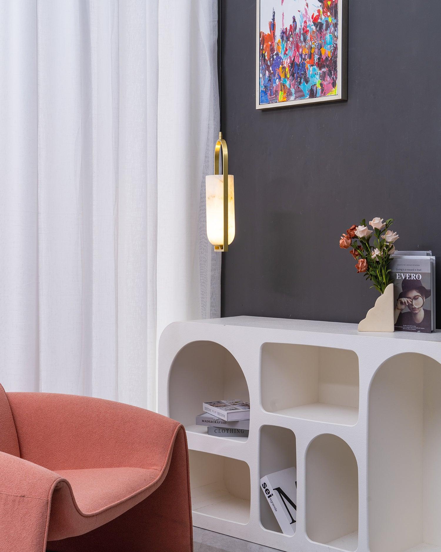 Aethyn Arch Alabaster Pendant Light - Letslighting