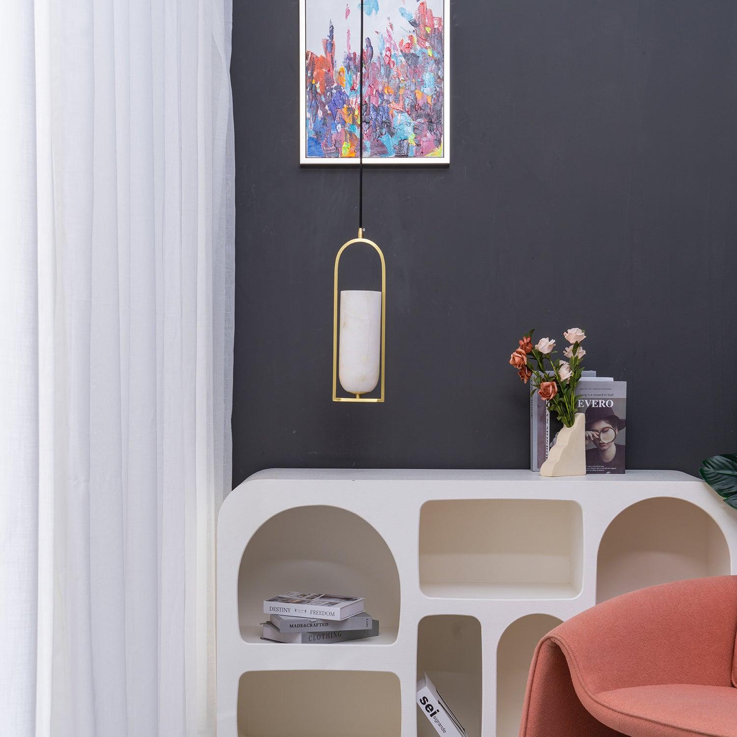 Aethyn Arch Alabaster Pendant Light - Letslighting