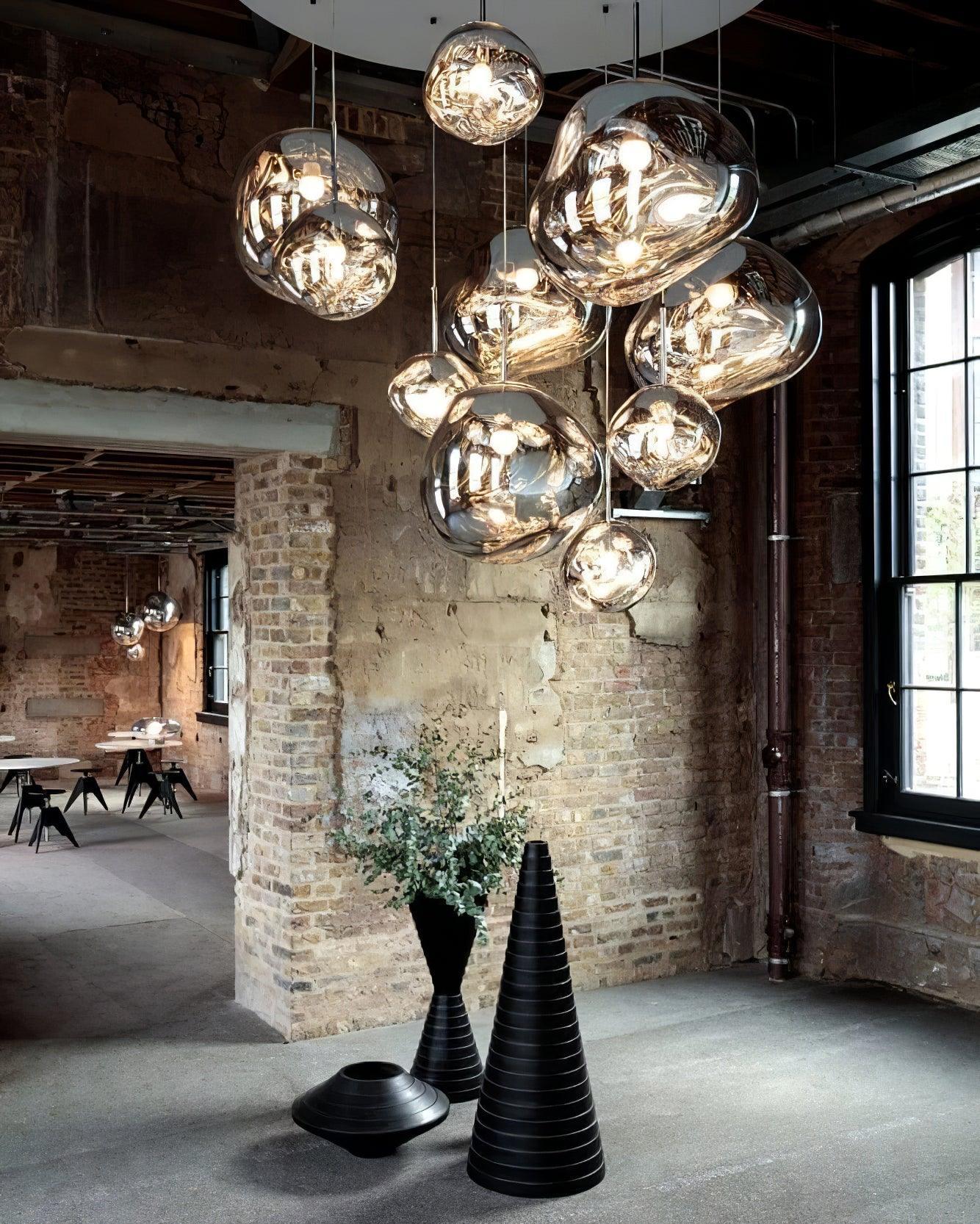 Solara Pendant Lamp Blown Glass Irregular Cluster Sculptural - Letslighting
