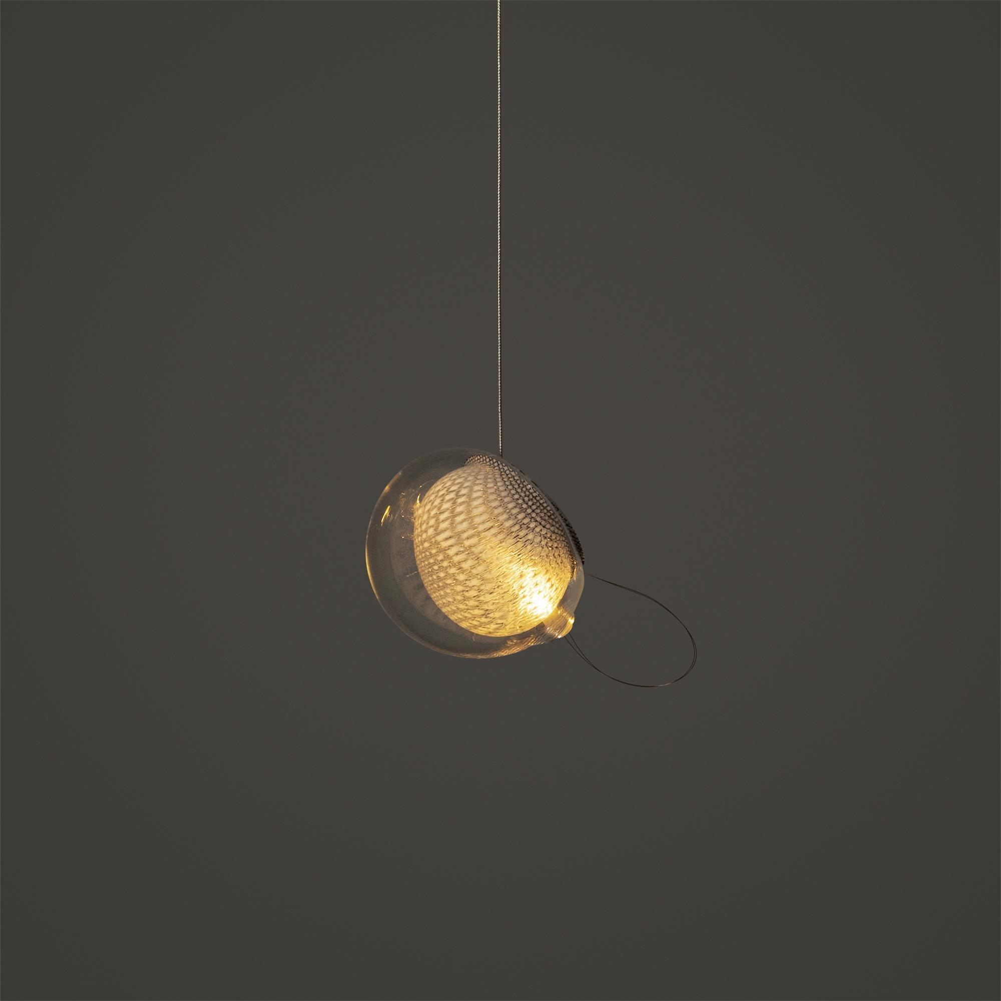 Chandelier Mesh Glass Orbs Cluster Metal Frame Modern Minimalist - Letslighting