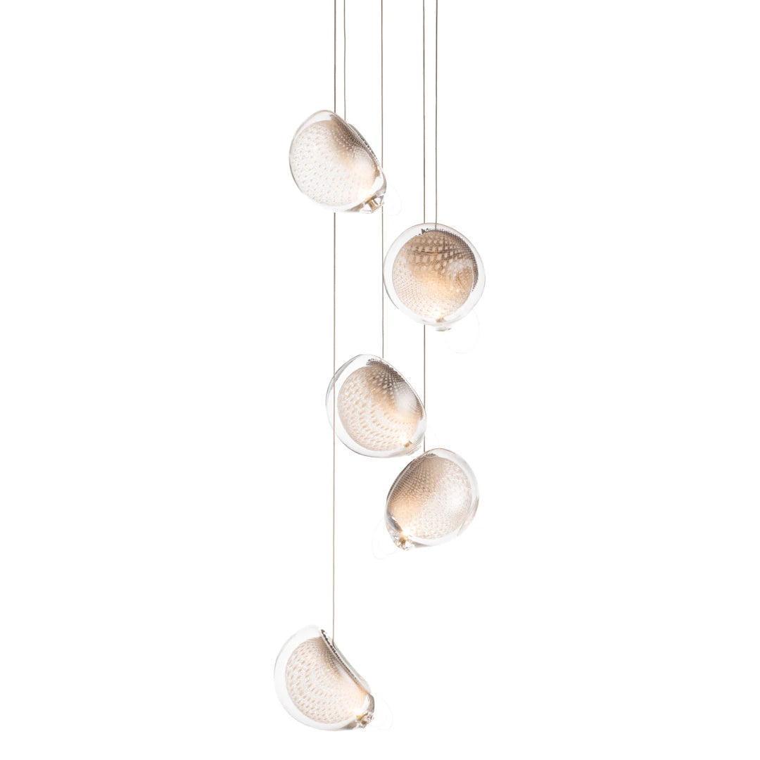 Chandelier Mesh Glass Orbs Cluster Metal Frame Modern Minimalist - Letslighting