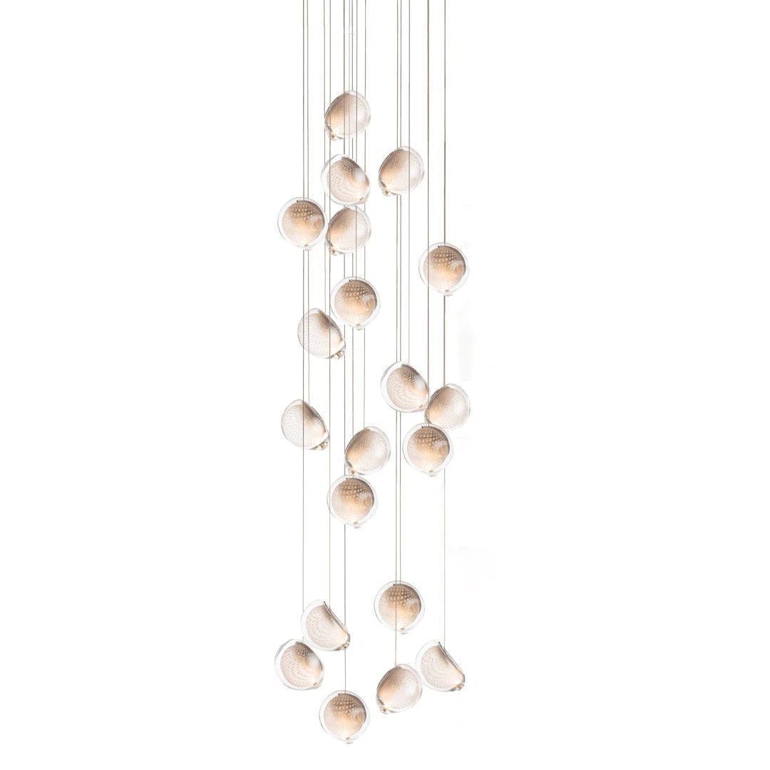Chandelier Mesh Glass Orbs Cluster Metal Frame Modern Minimalist - Letslighting