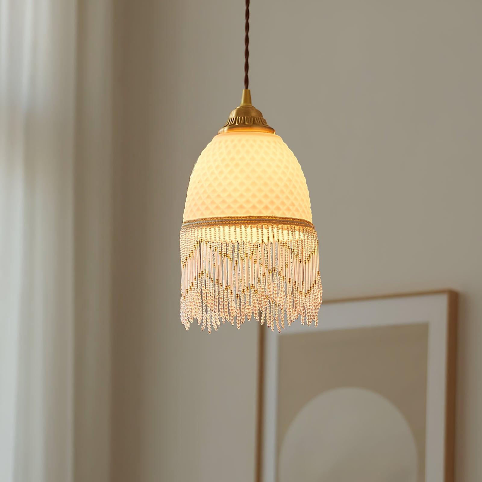 Mesh Tassel Glass Pendant Light - Letslighting