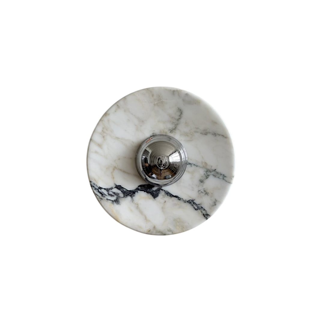 Alba Modern Minimalist Chrome Marble Metal Wall Lamp - Lamp Copper