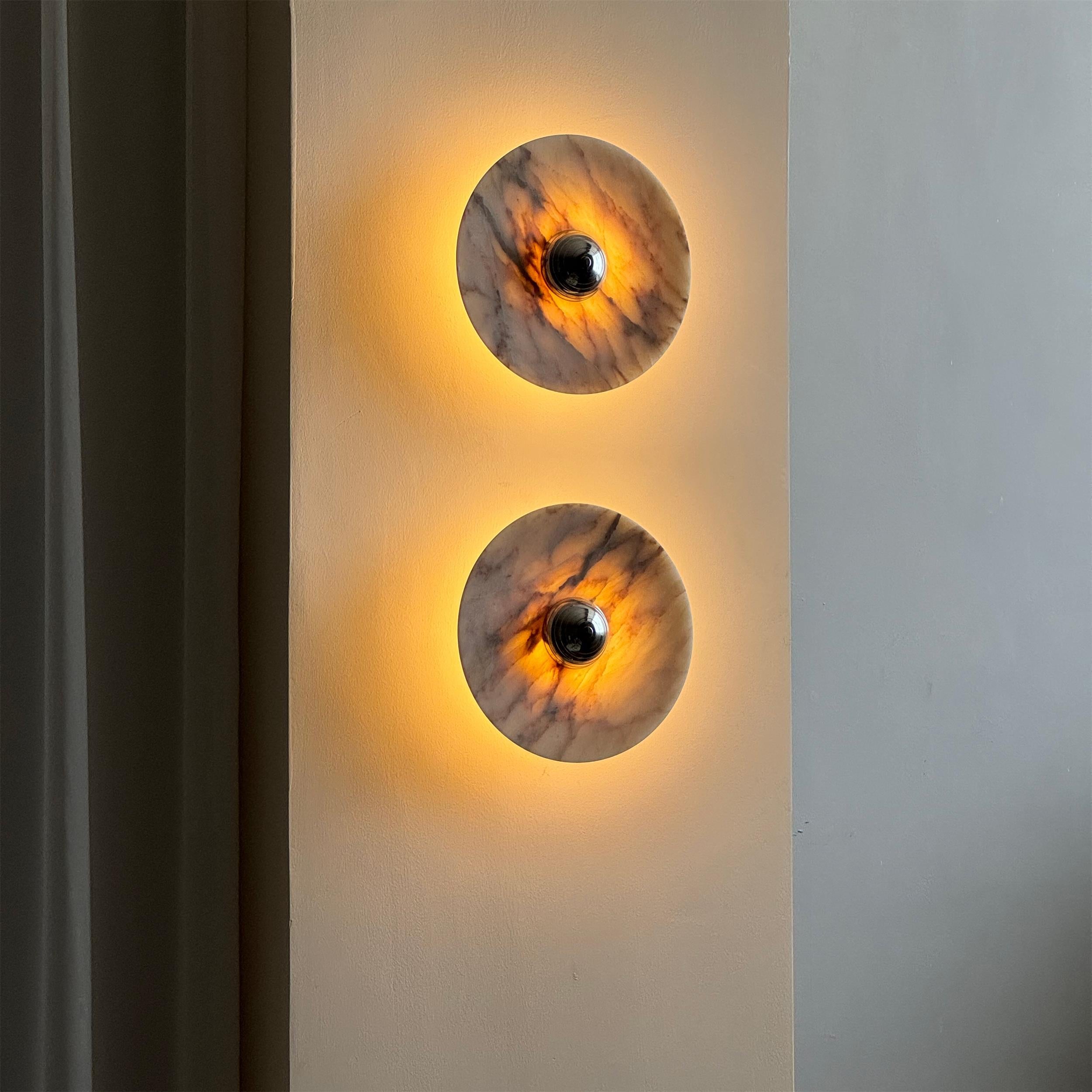 Alba Modern Minimalist Chrome Marble Metal Wall Lamp - Lamp Copper
