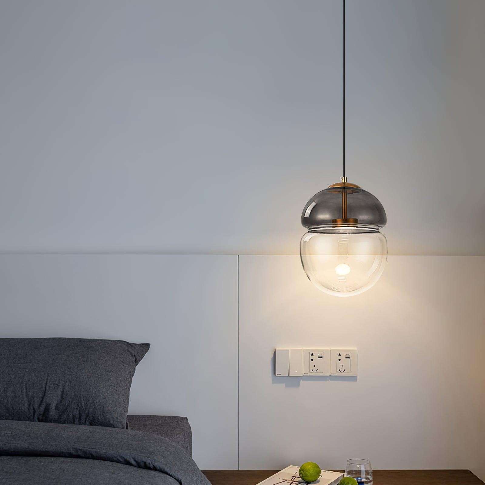 Aged Modern Minimalist Dome Metal Glass Pendant Light - Letslighting