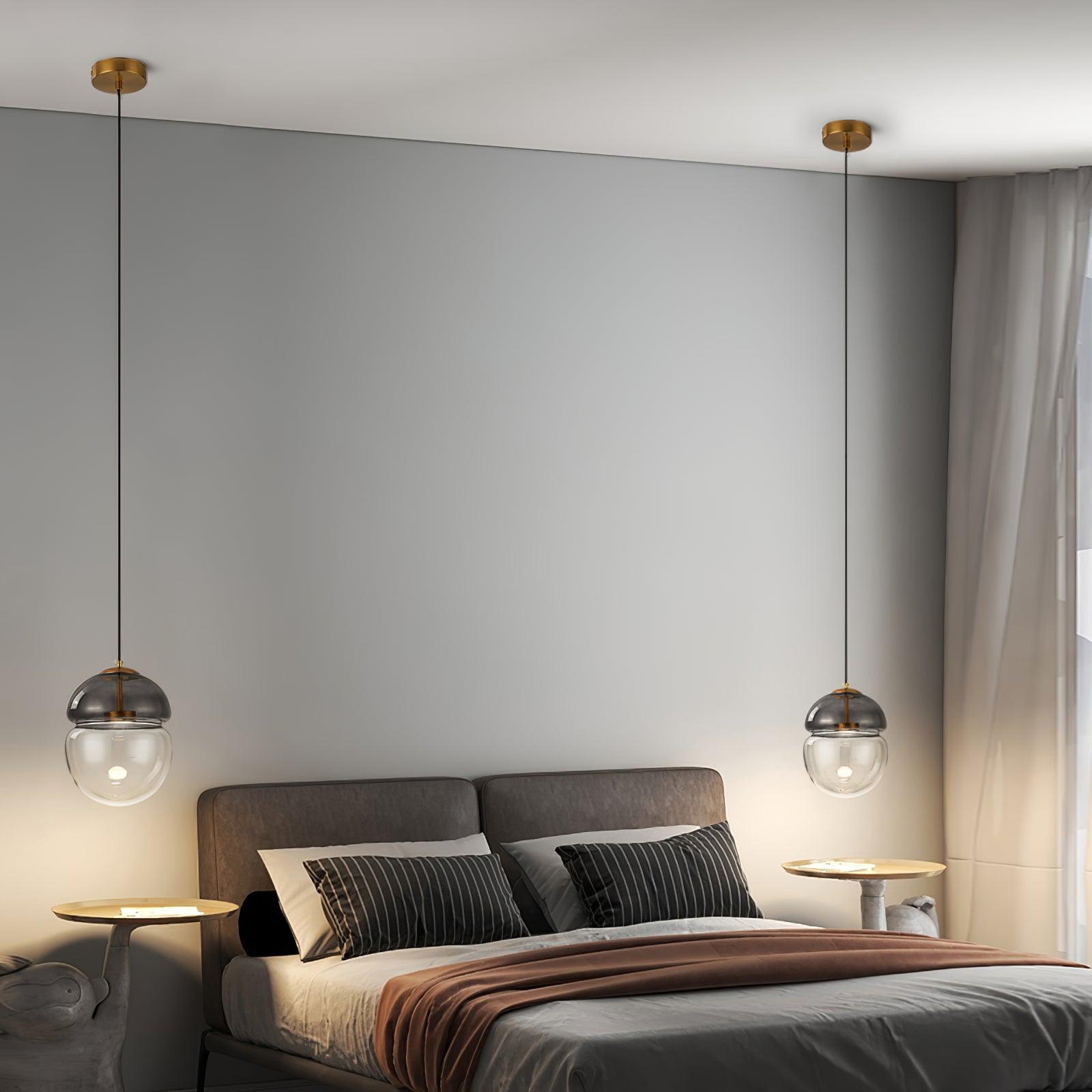 Aged Modern Minimalist Dome Metal Glass Pendant Light - Letslighting