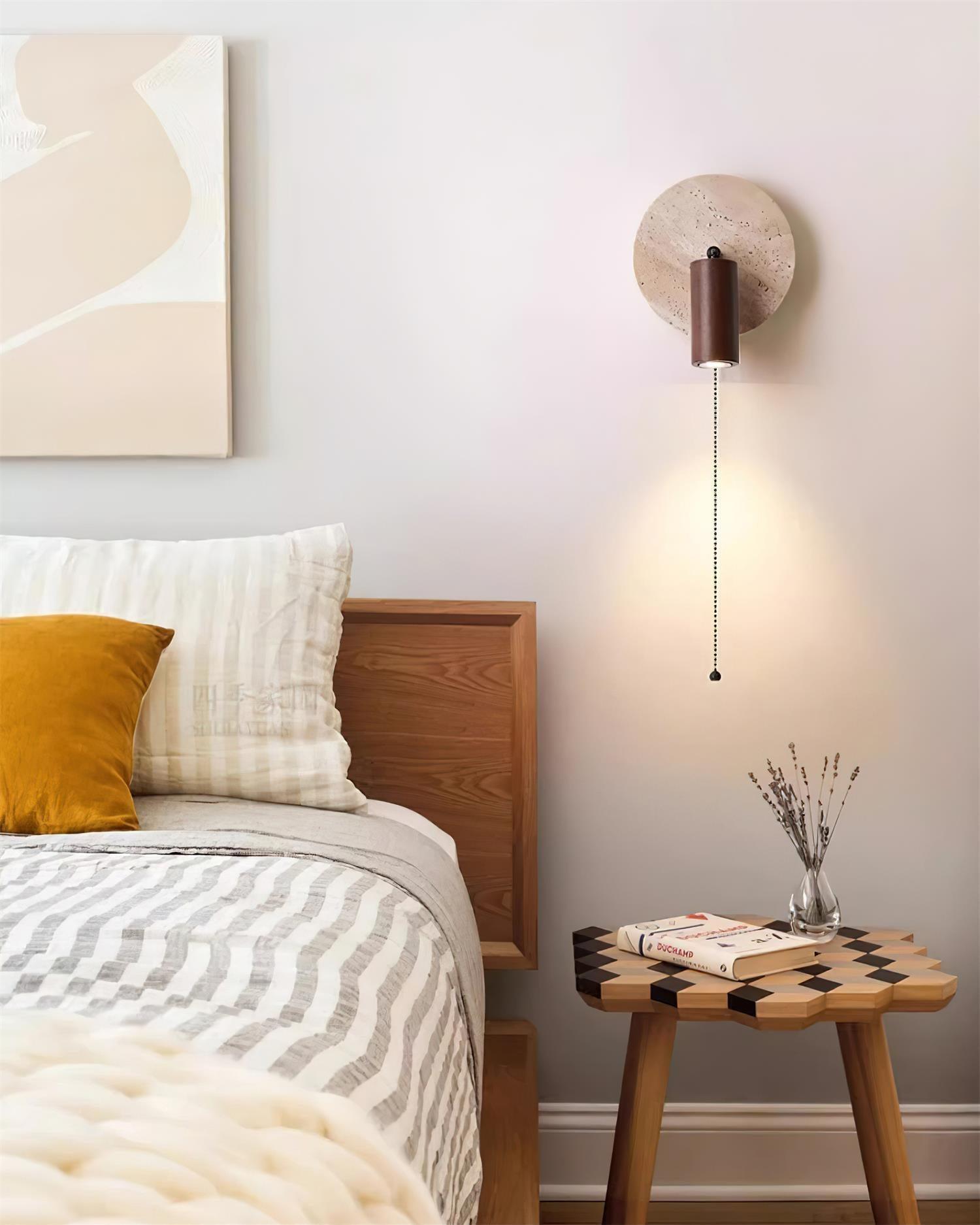 Travertine & Wood Wall Lamp - Letslighting