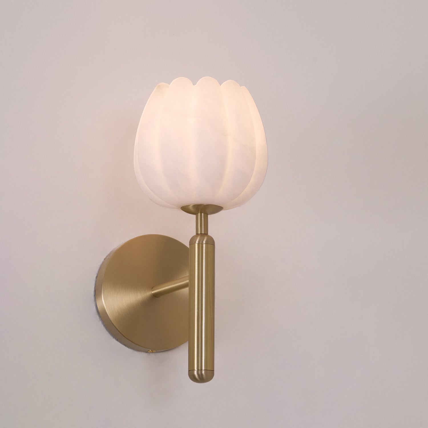 Eurzorion Floral Alabaster Brass Wall Light - Letslighting