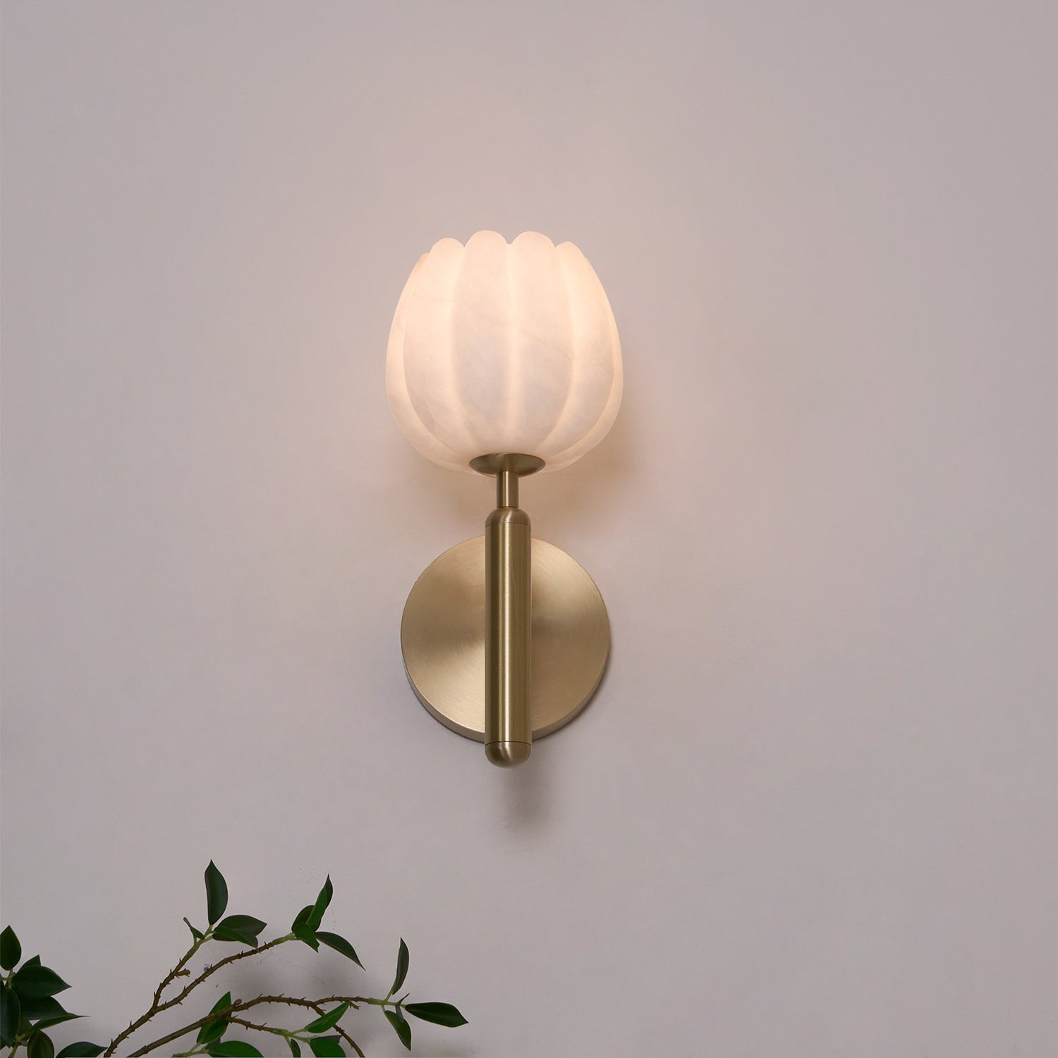 Valentina Alabaster Flowers  Wall Lamp