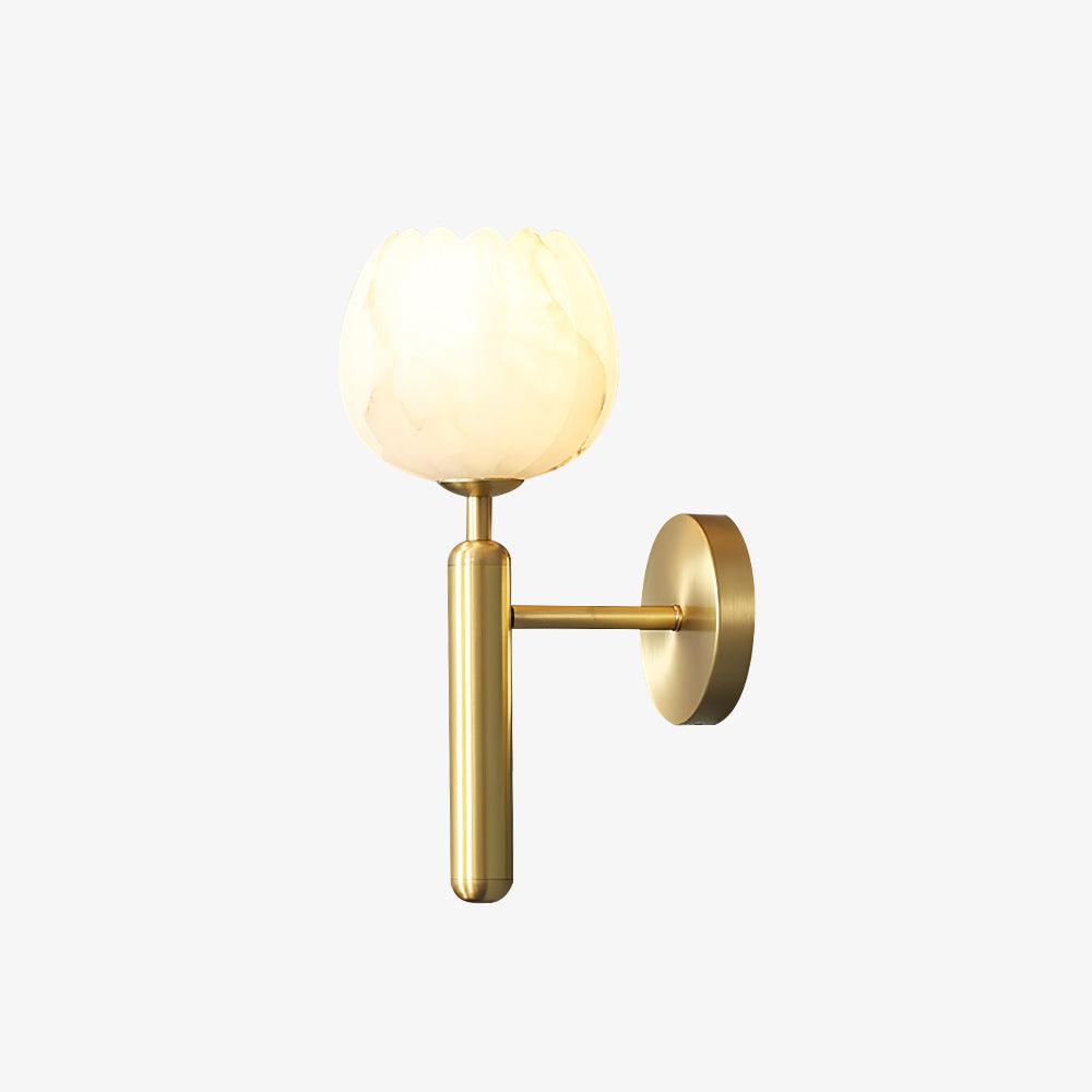 Eurzorion Floral Alabaster Brass Wall Light - Letslighting