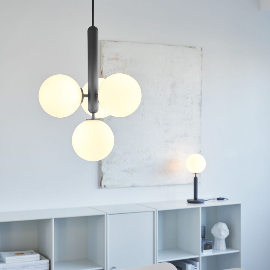 Valentina Moderno Burbuja Lámpara Colgante Metal Vidrio Comedor