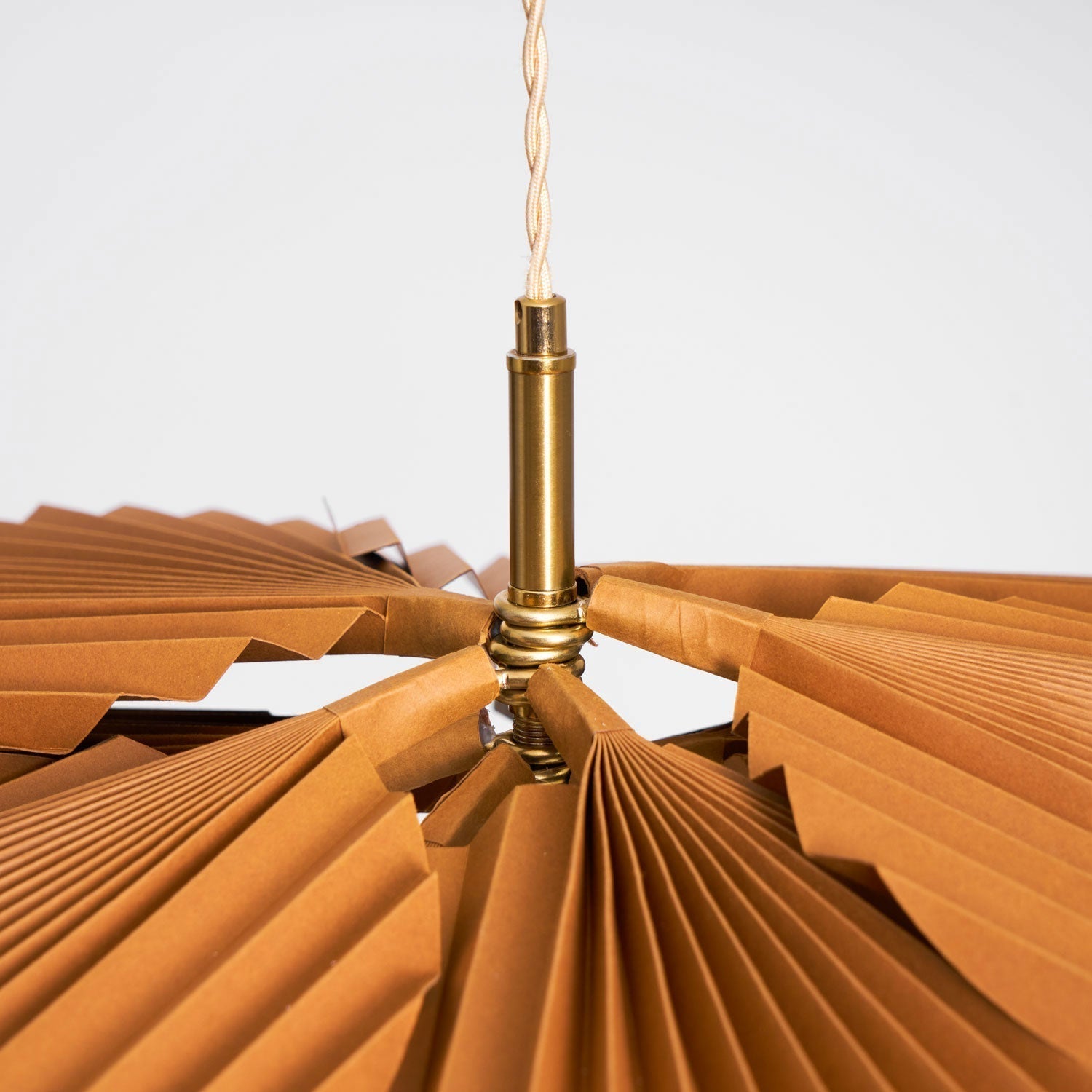 Pendant Light with Pleated Kraft Paper Petal Shade - Letslighting
