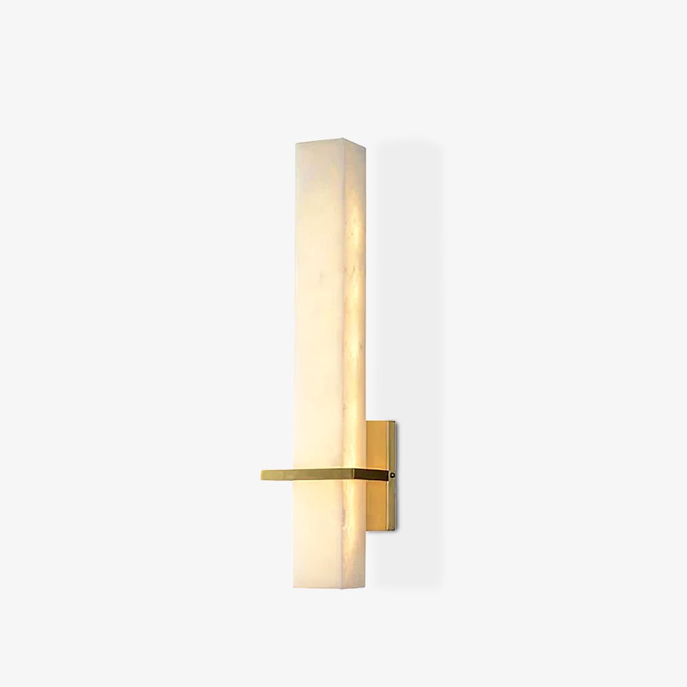 Ritta  Wall Lamp   White Alabaster Brass  Modern Cuboid