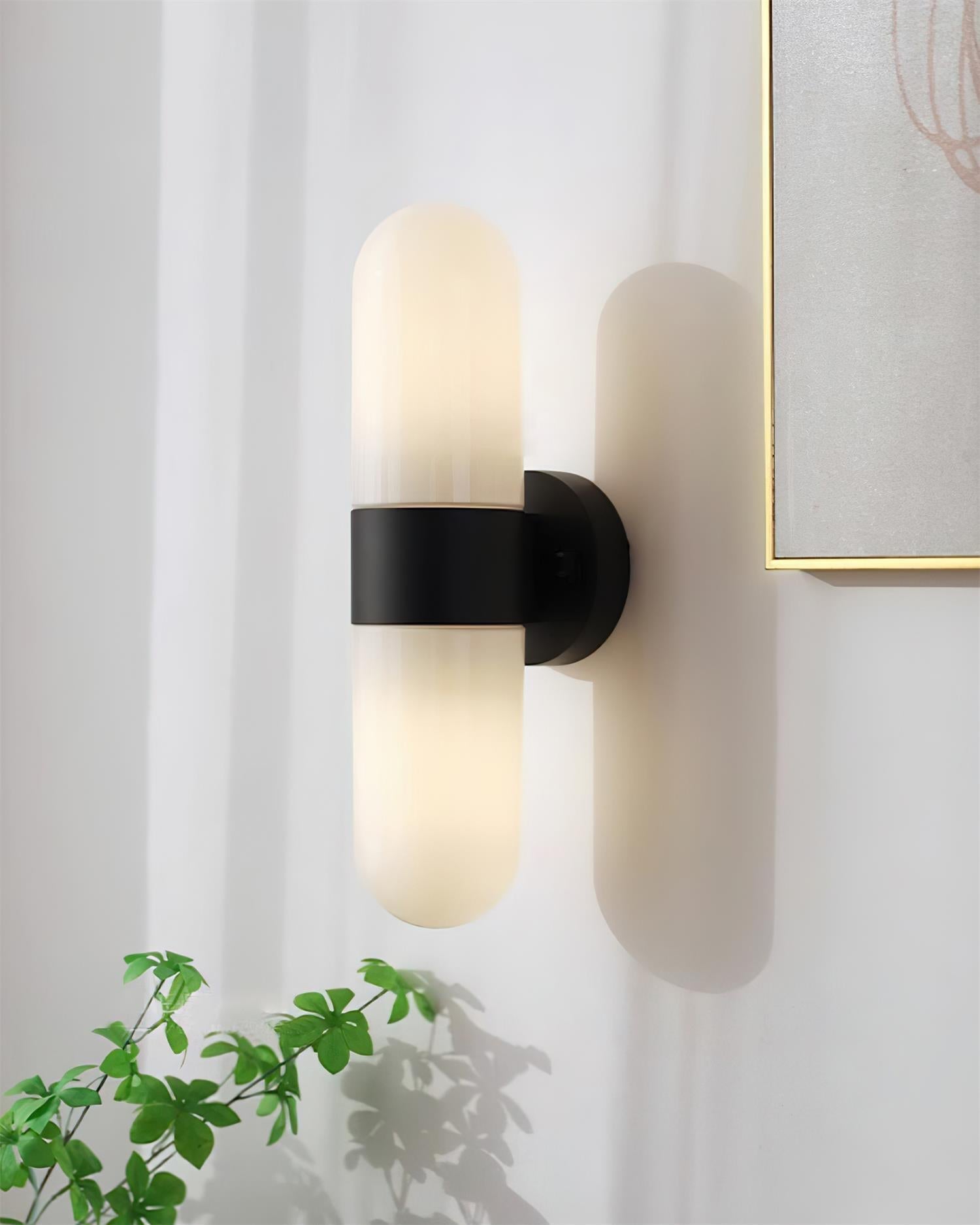 Wall Lamp Metal Glass Modern Minimalist Vertical Sconce for Bedroom - Letslighting