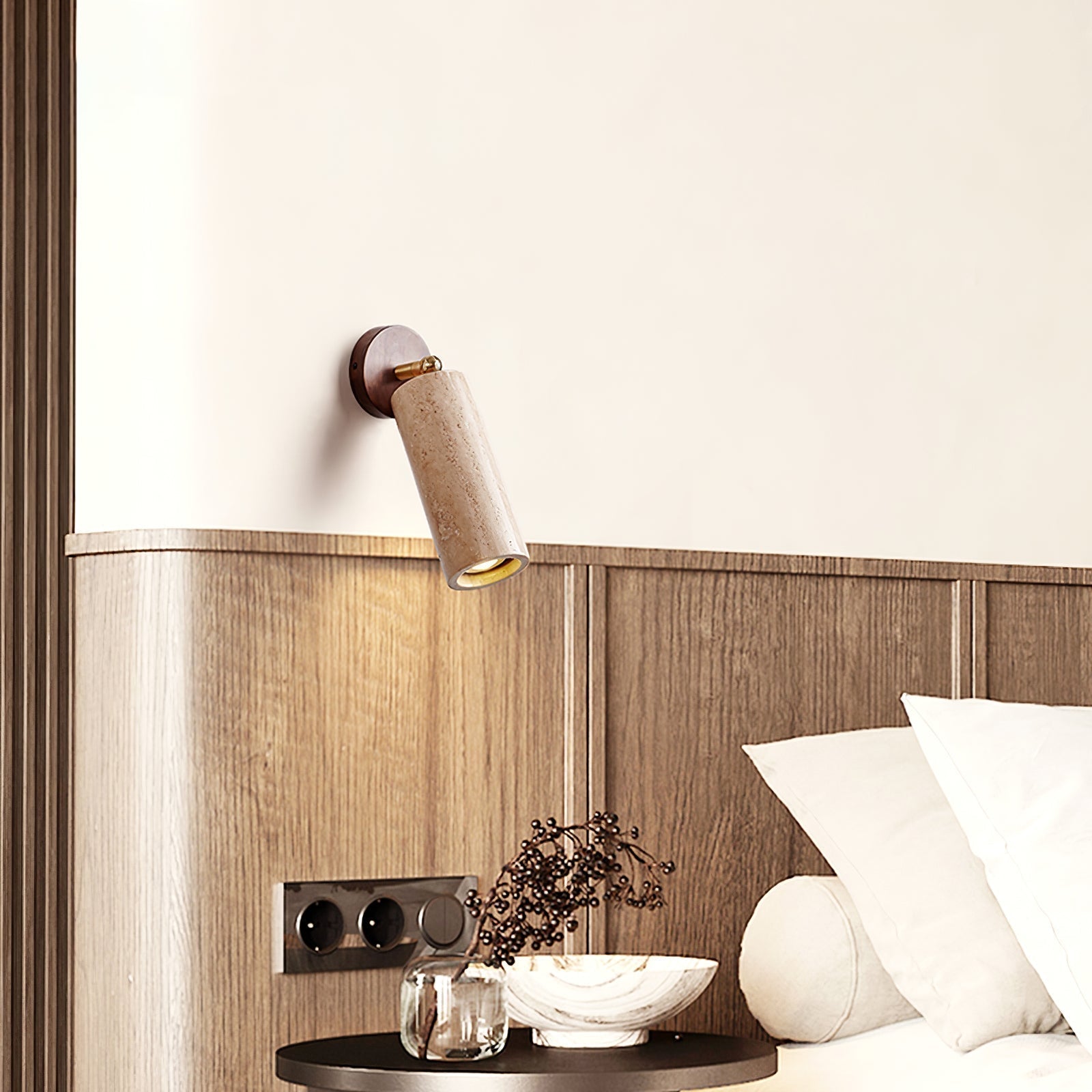 Erzorus Minimalist Travertine Wall Light - Letslighting
