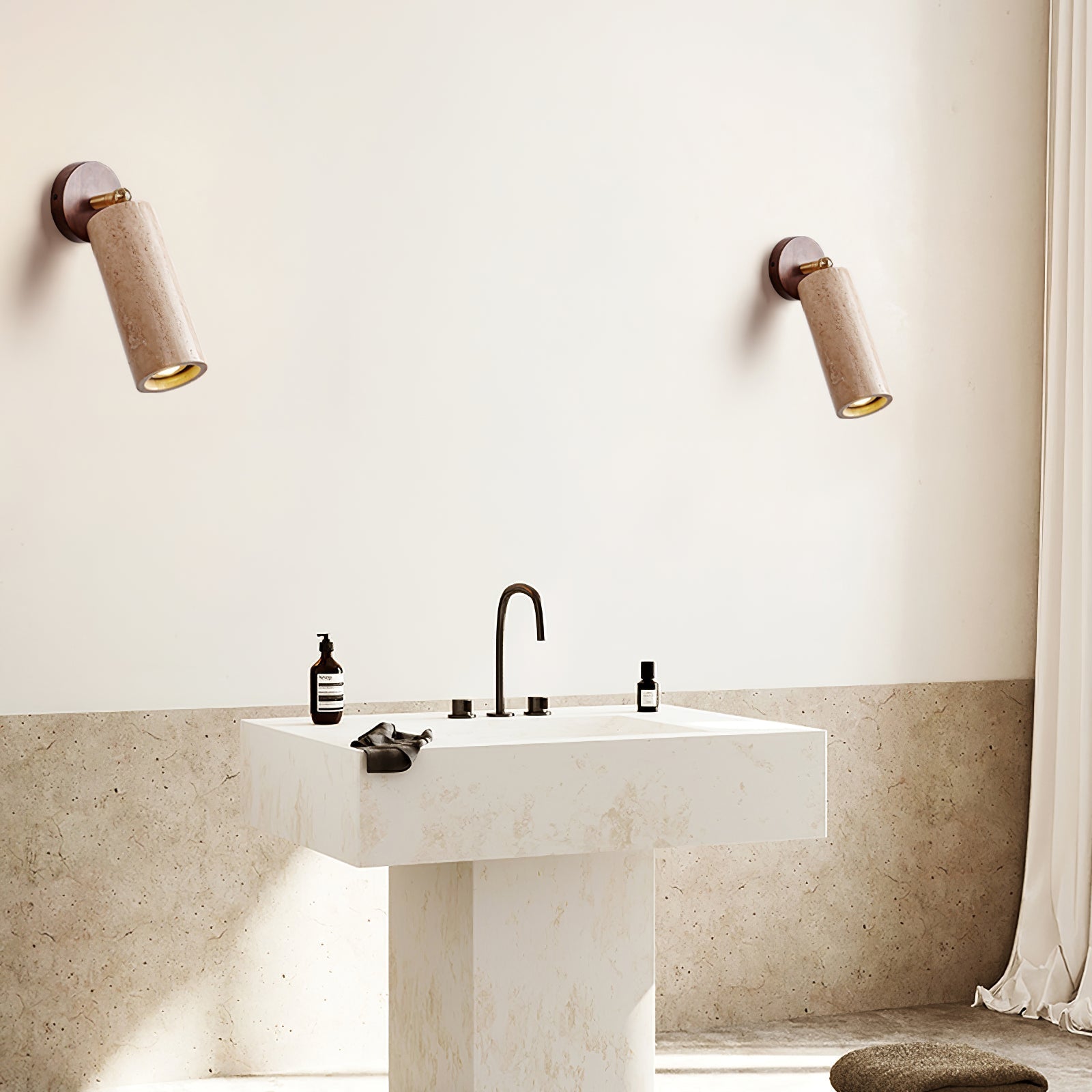 Erzorus Minimalist Travertine Wall Light - Letslighting