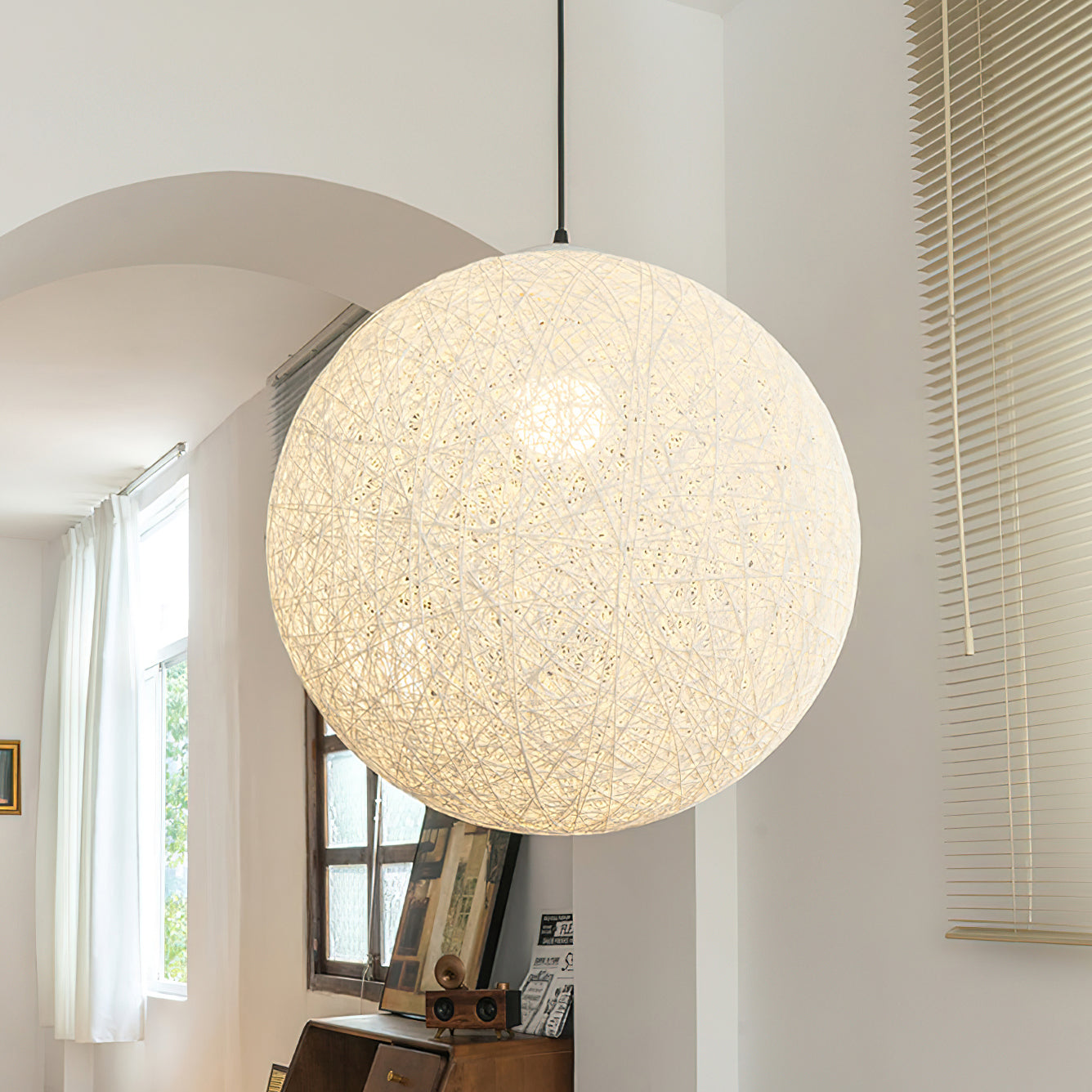Pendant Light Hemp Rattan Sphere Bohemian - Letslighting