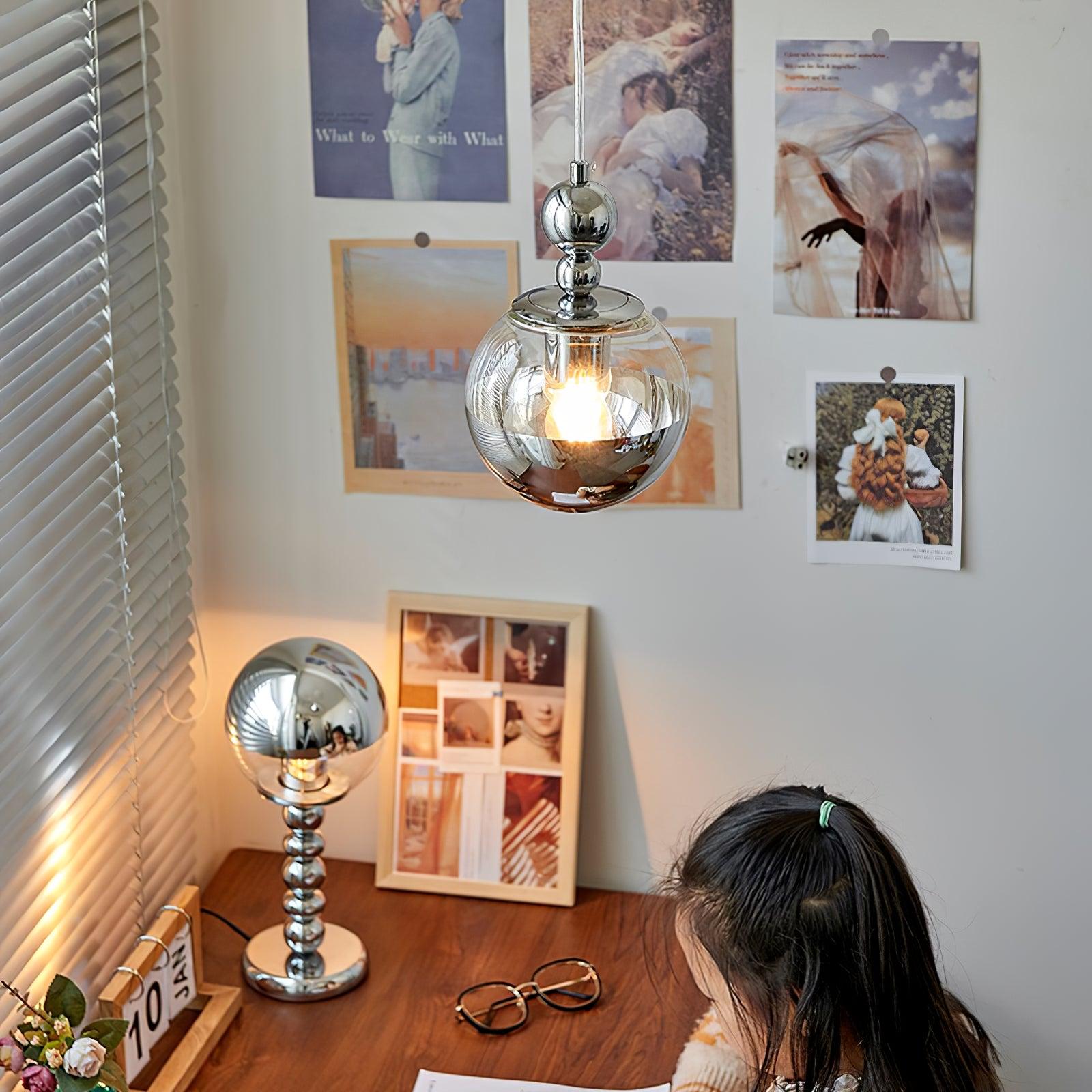 Zanorir Modern Minimalist Art Mirrorball Glass Metal Pendant Light - Letslighting