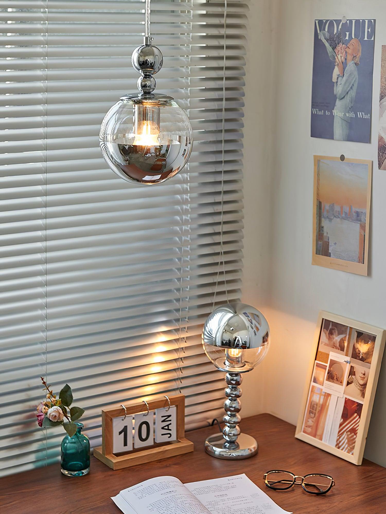 Zanorir Modern Minimalist Art Mirrorball Glass Metal Pendant Light - Letslighting