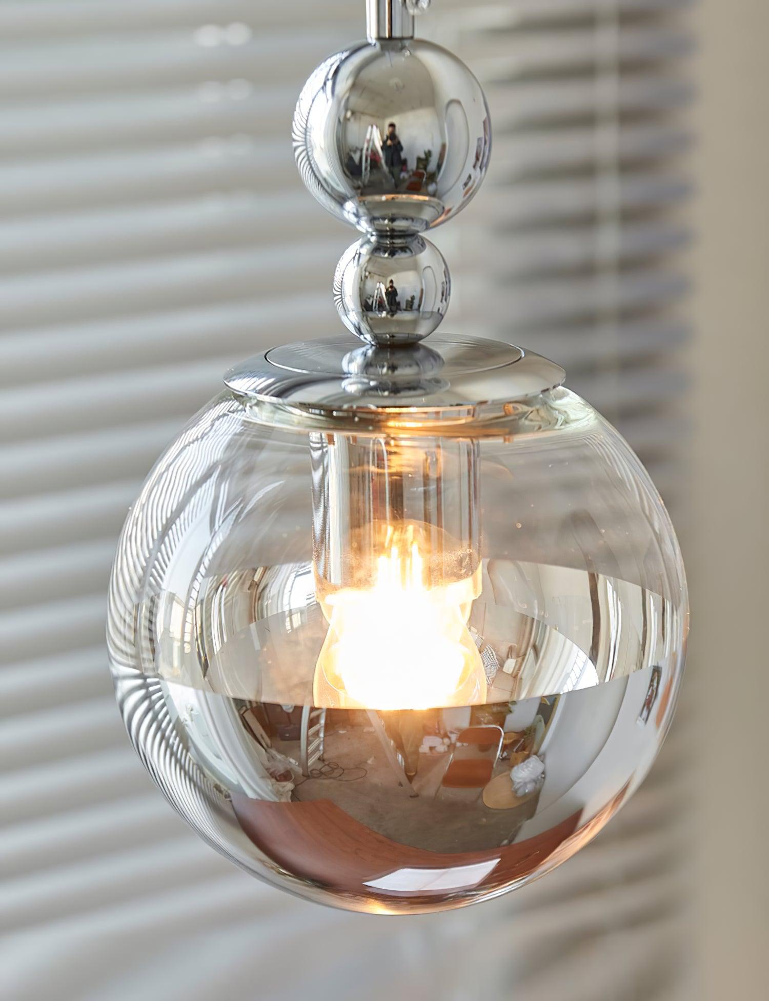 Zanorir Modern Minimalist Art Mirrorball Glass Metal Pendant Light - Letslighting