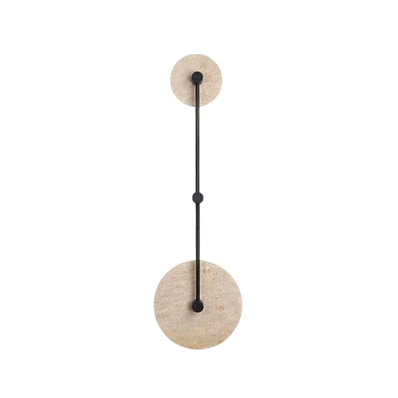 Ilvara Modern Minimalist Beige Travertine Wall Lamp - Lamp Copper