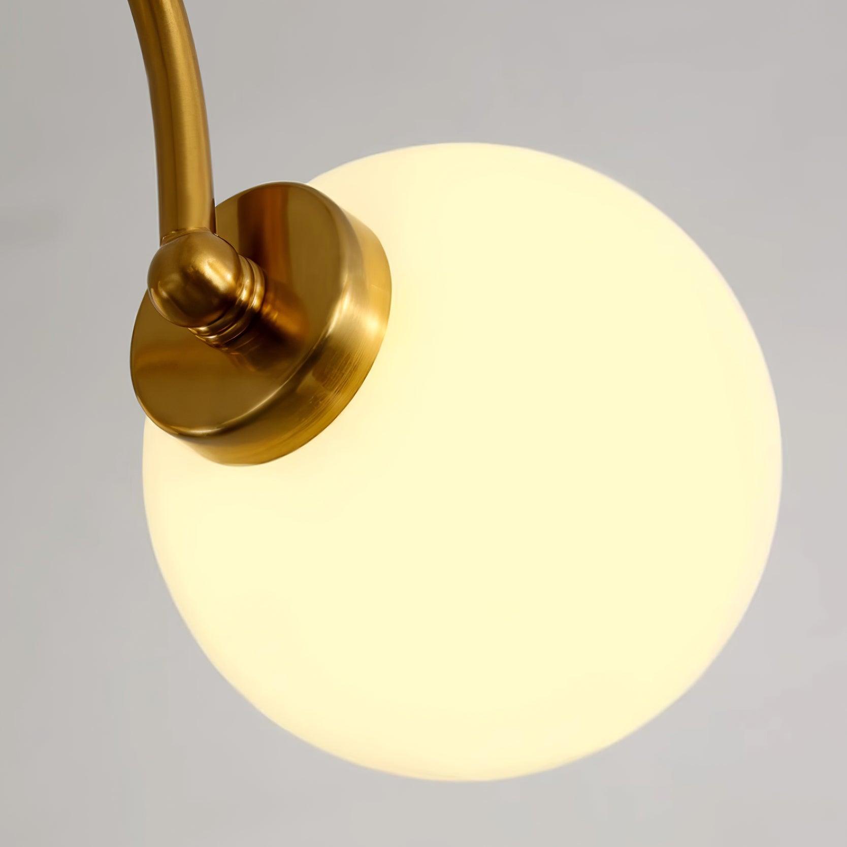 Chandelier Curved Arms Globe Shades Modern Retro Style Dining - Letslighting