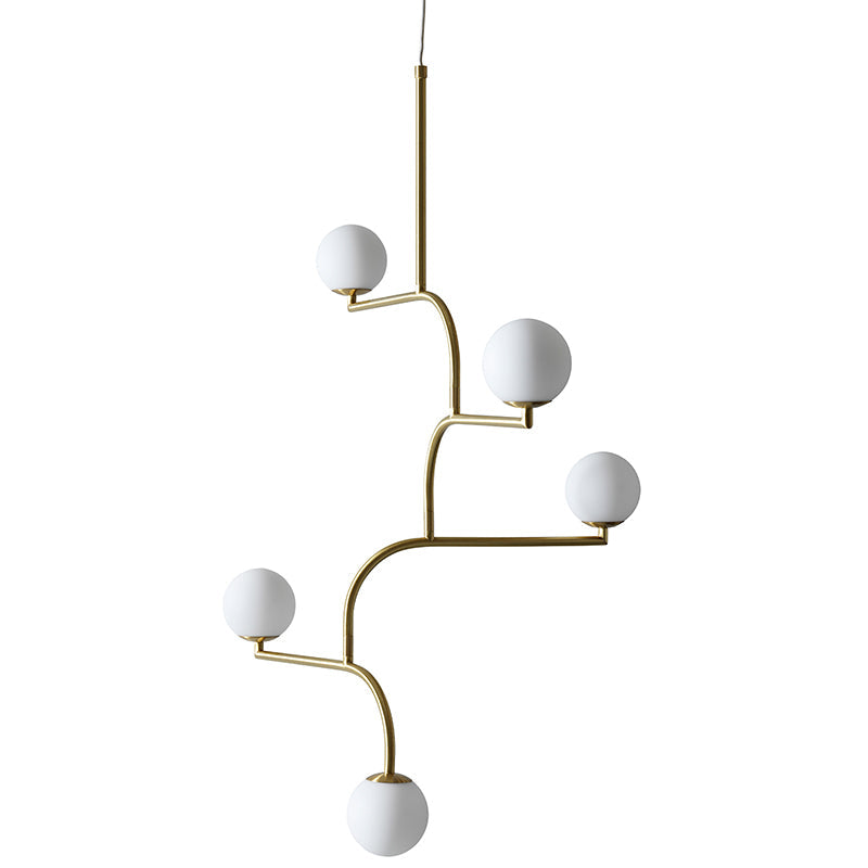Zelireth Modern Minimalist Brass Glass Chandelier - Lamp Copper
