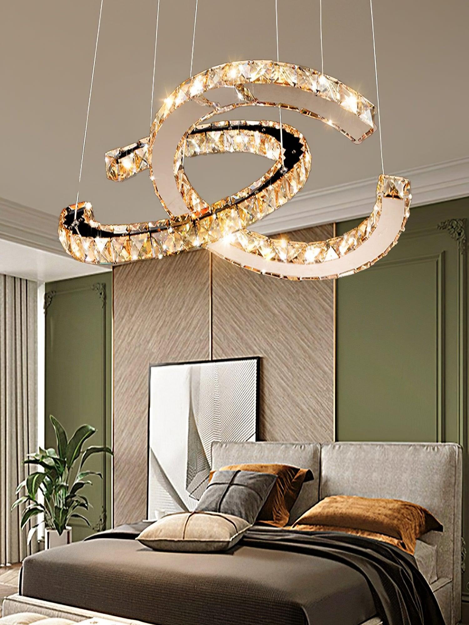 Modern Crystal Double C Chandelier - Letslighting