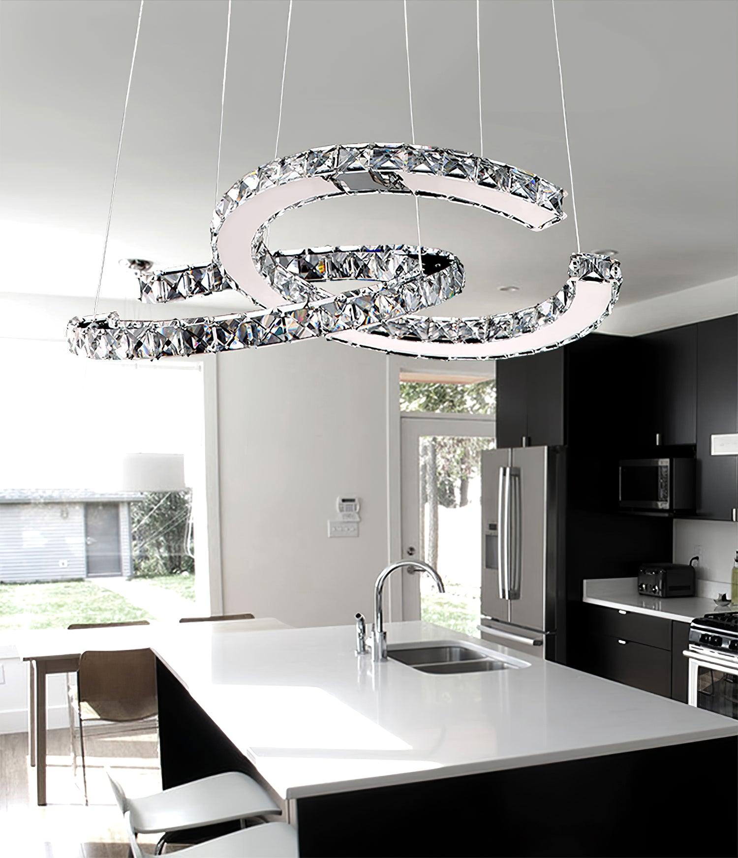 Modern Crystal Double C Chandelier - Letslighting