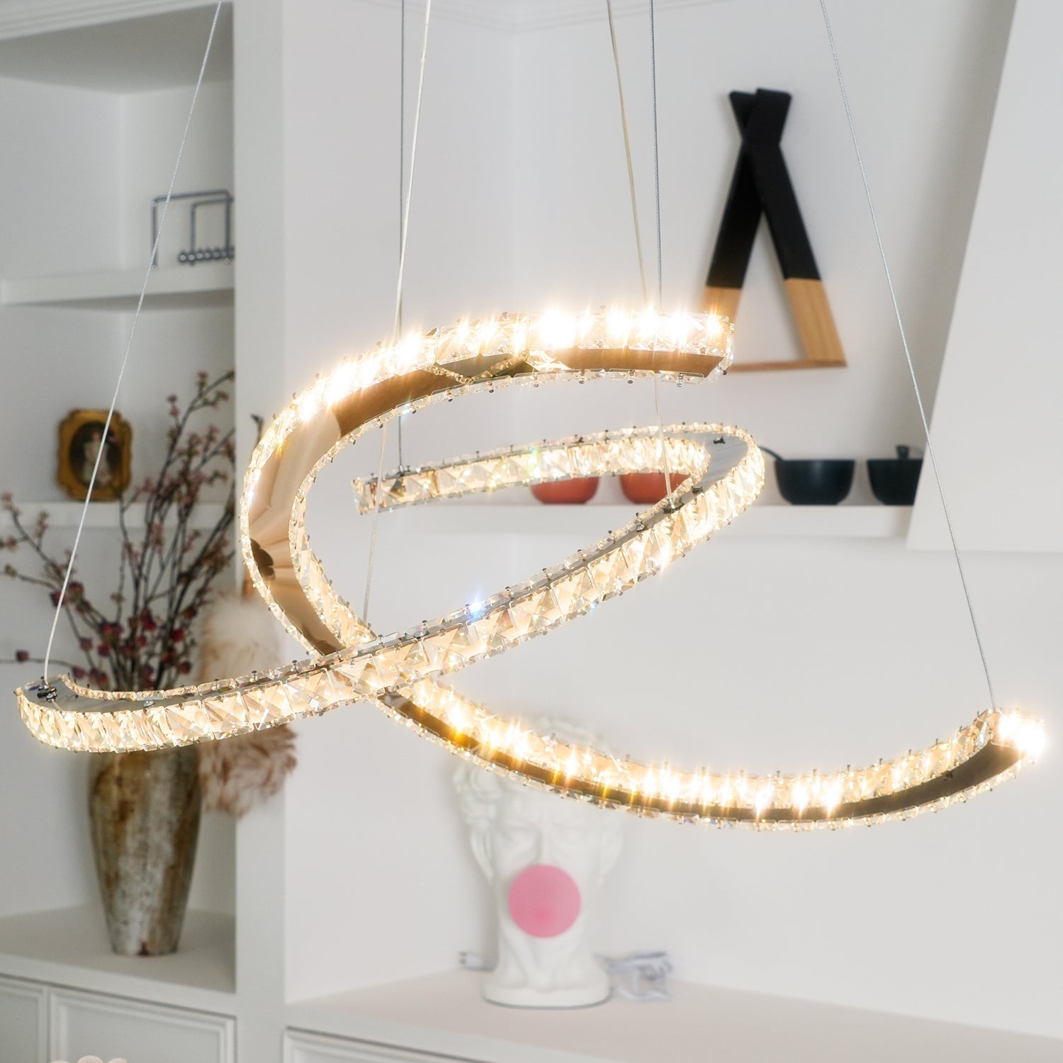 Modern Crystal Double C Chandelier - Letslighting