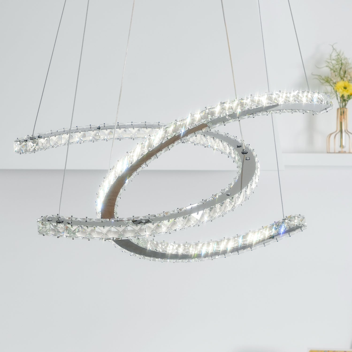 Modern Crystal Double C Chandelier - Letslighting