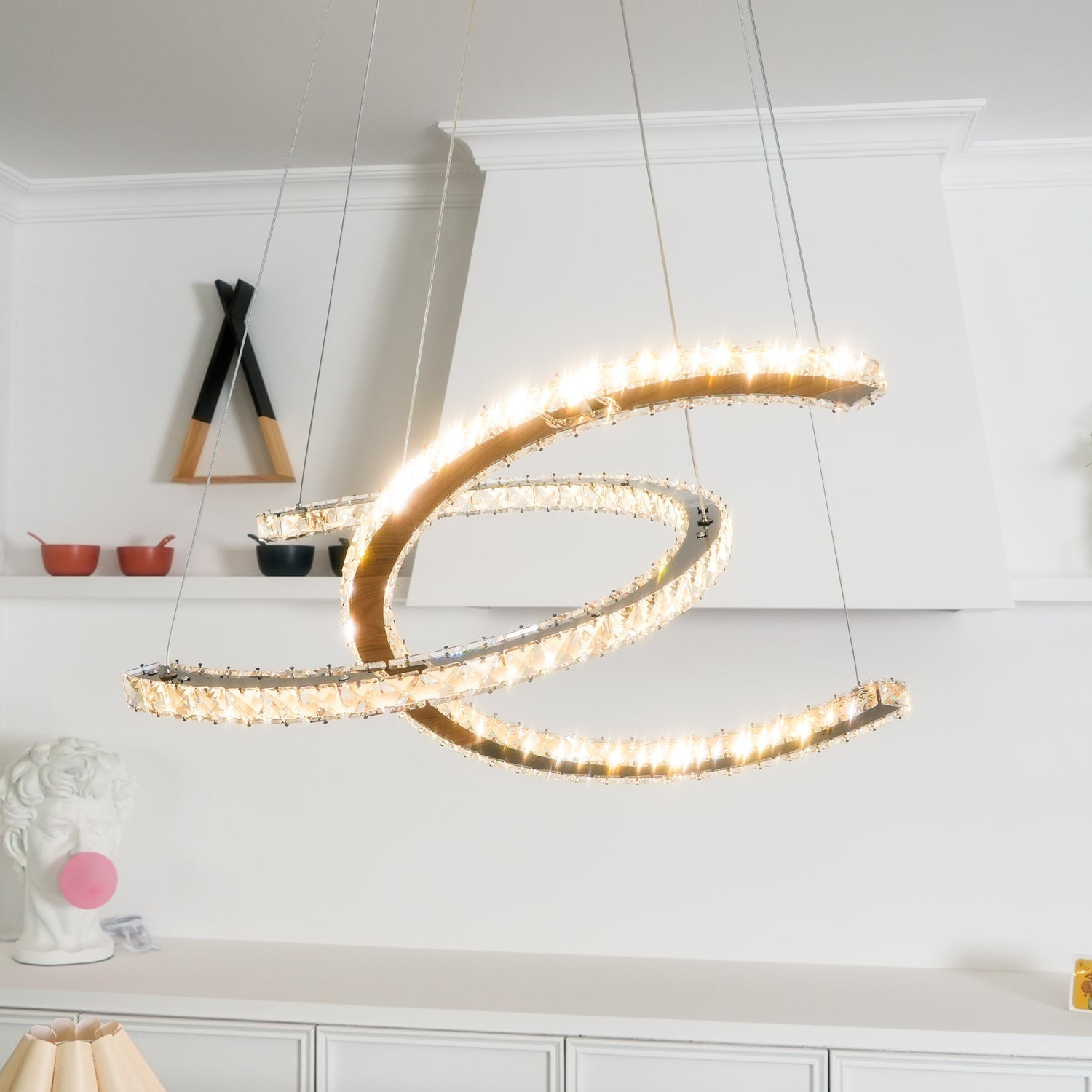 Modern Crystal Double C Chandelier - Letslighting