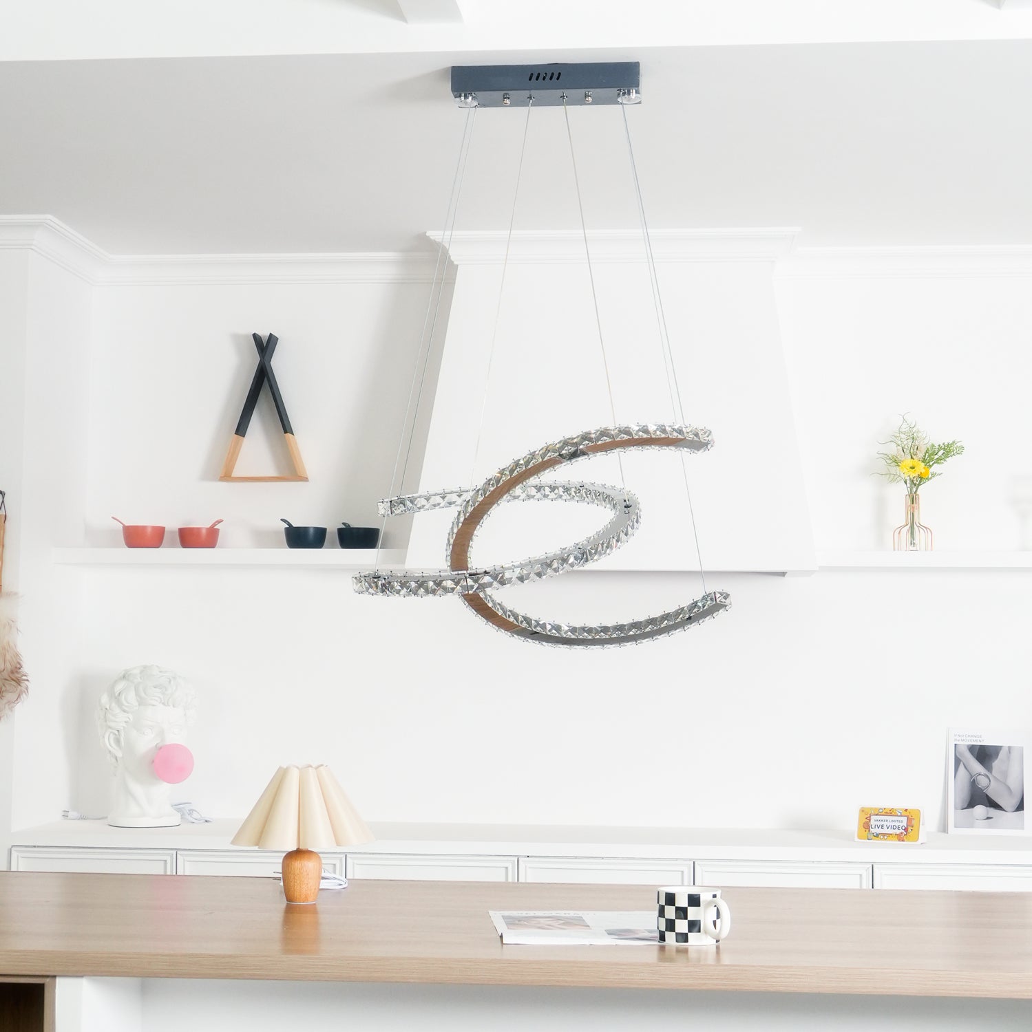 Modern Crystal Double C Chandelier - Letslighting