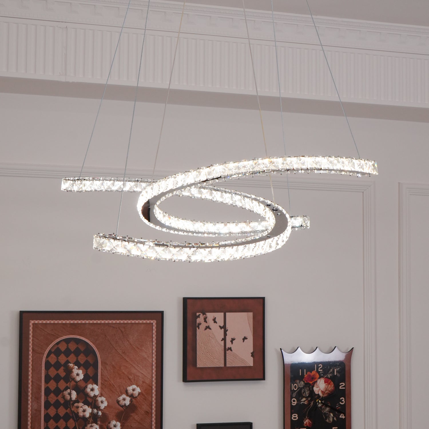 Modern Crystal Double C Chandelier - Letslighting