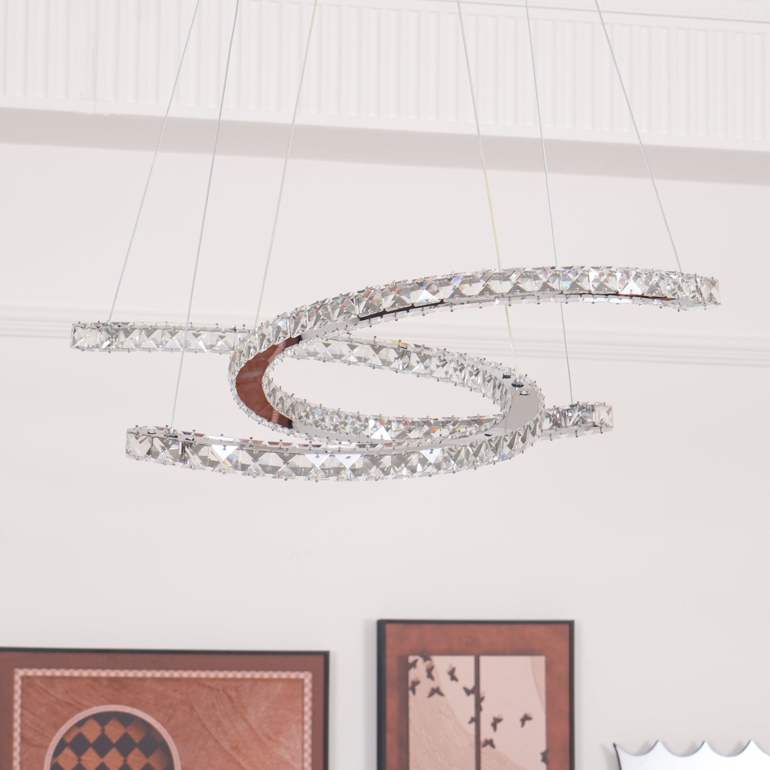 Modern Crystal Double C Chandelier - Letslighting