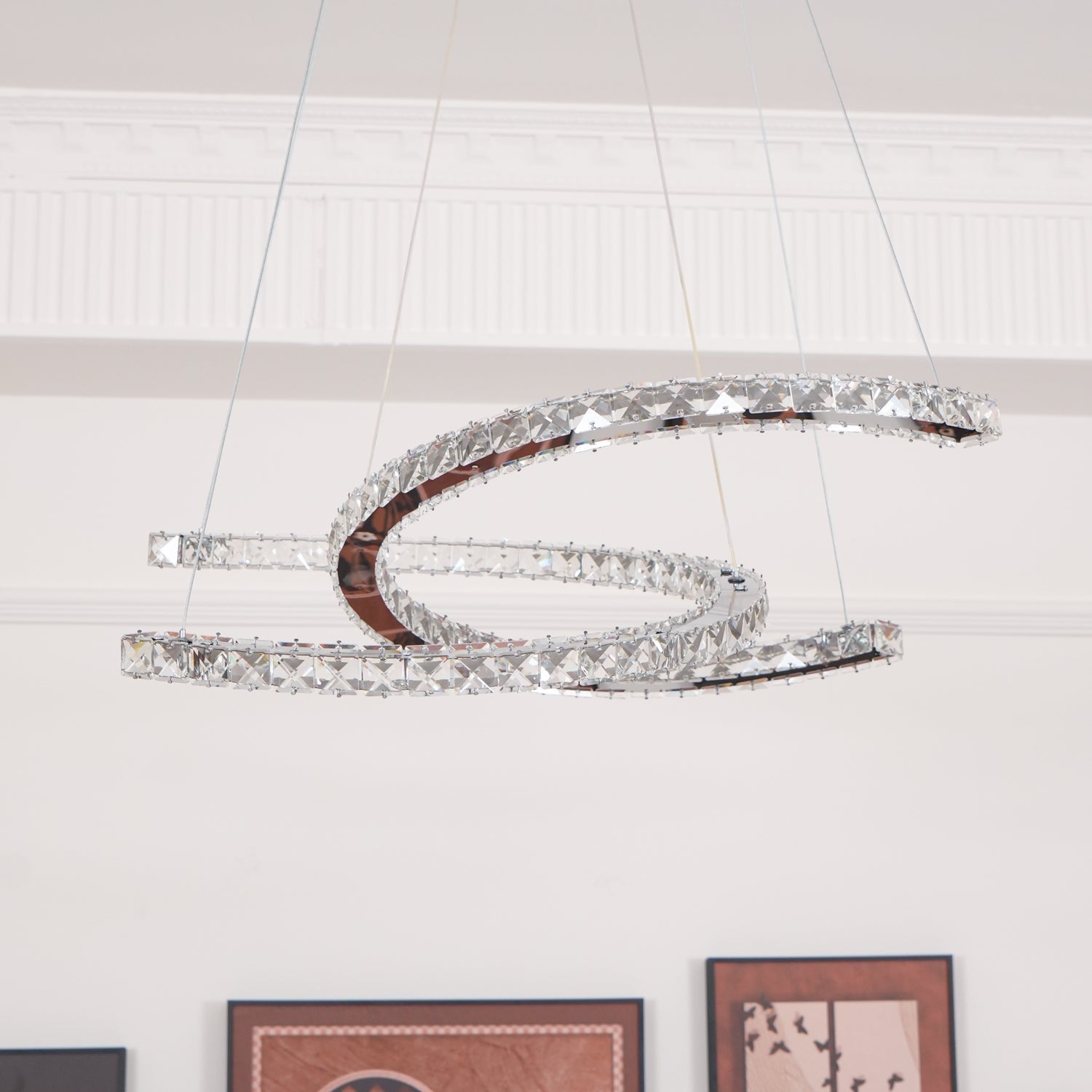 Modern Crystal Double C Chandelier - Letslighting