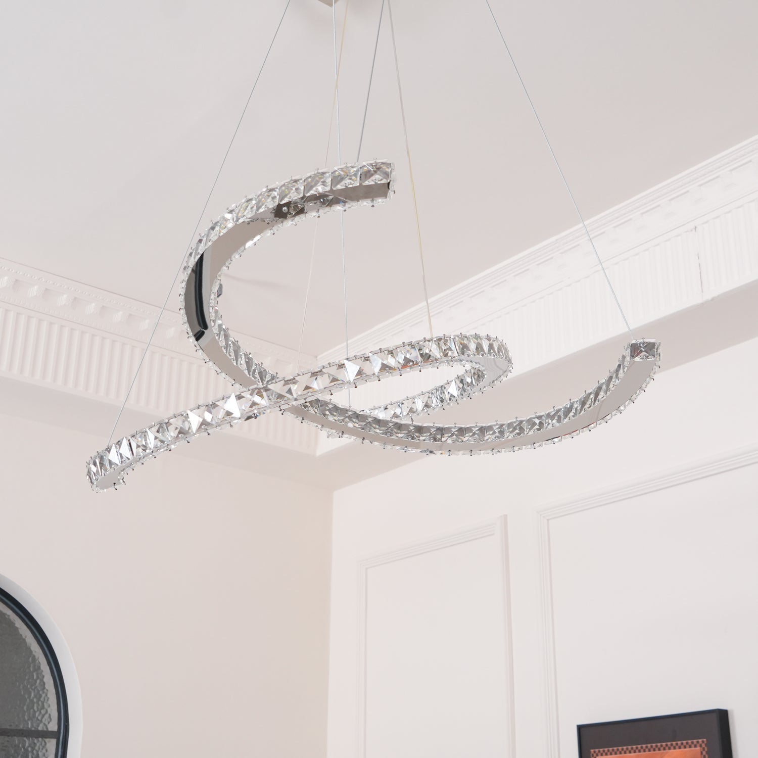Modern Crystal Double C Chandelier - Letslighting