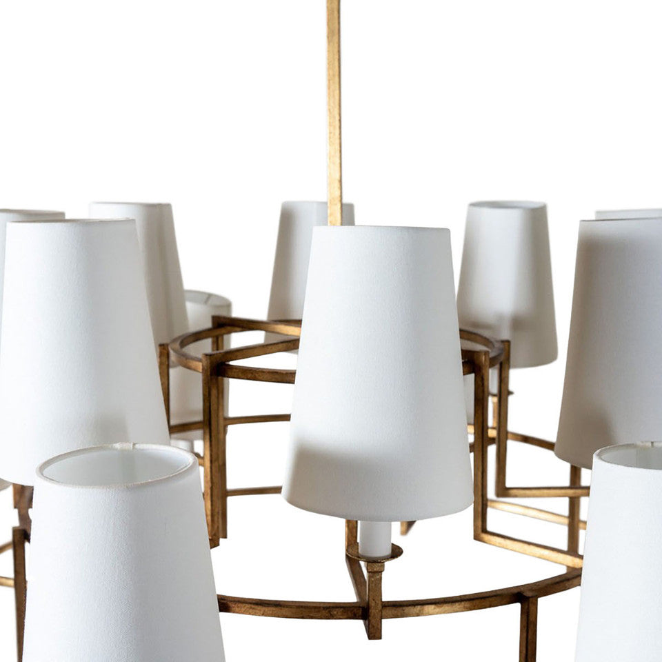 Modica Premium Elegance Brass Fabric Chandelier - Lamp Copper