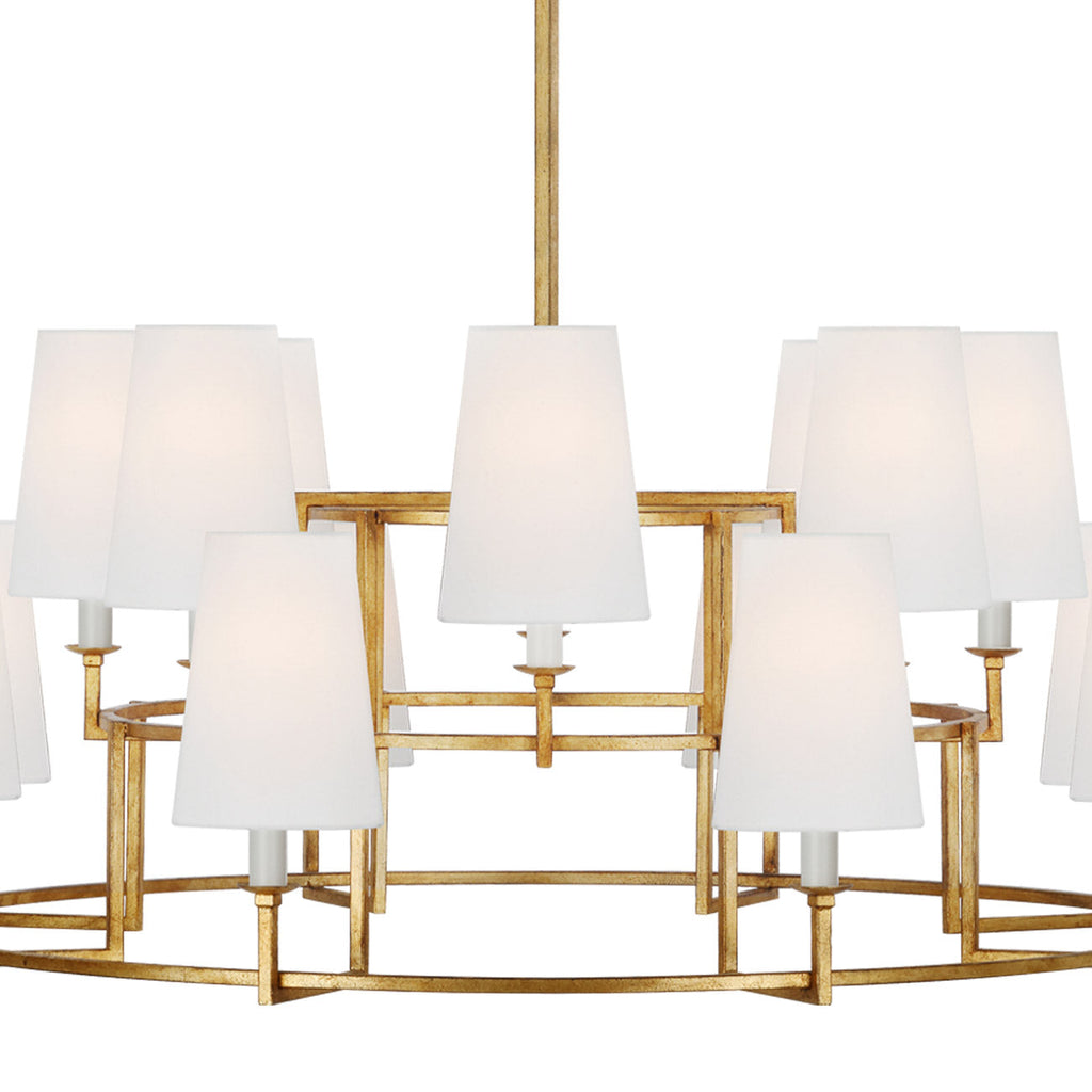 Modica Premium Elegance Brass Fabric Chandelier - Lamp Copper