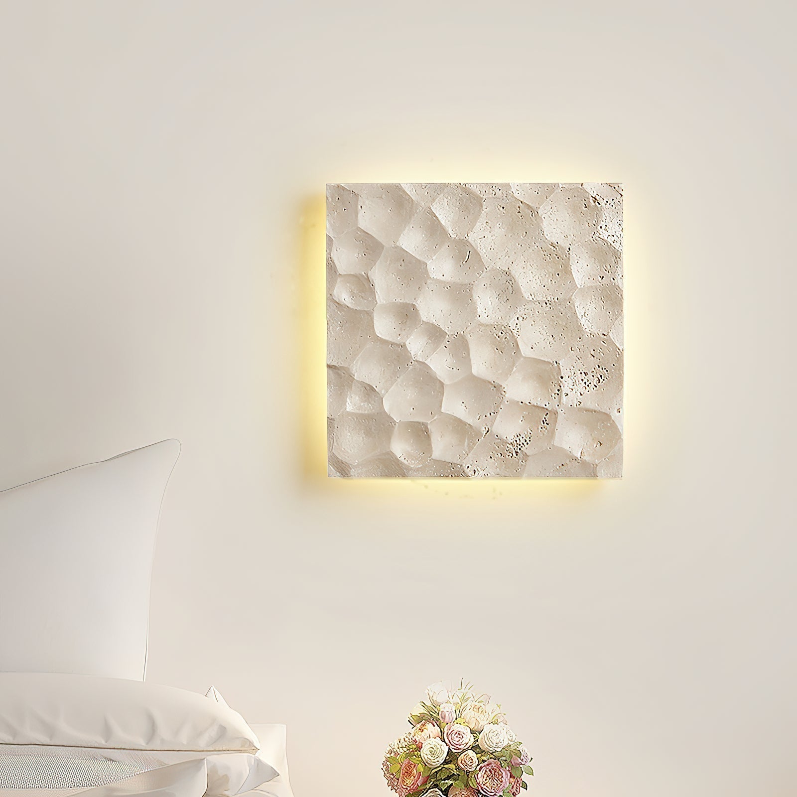 Vedoreth Individual Creativity Panel Travertine Sconce Wall Lamp - Lamp Copper