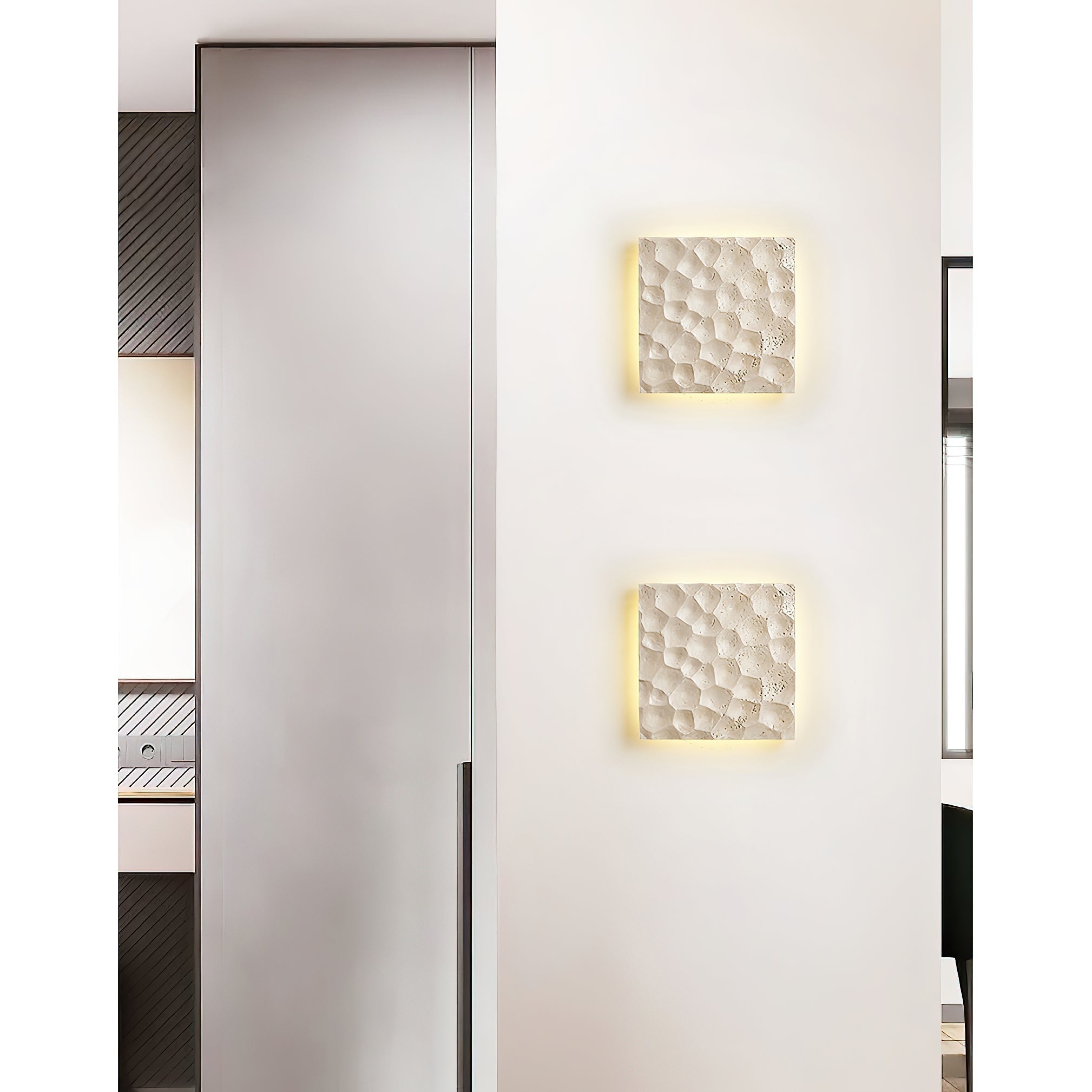 Vedoreth Individual Creativity Panel Travertine Sconce Wall Lamp - Lamp Copper